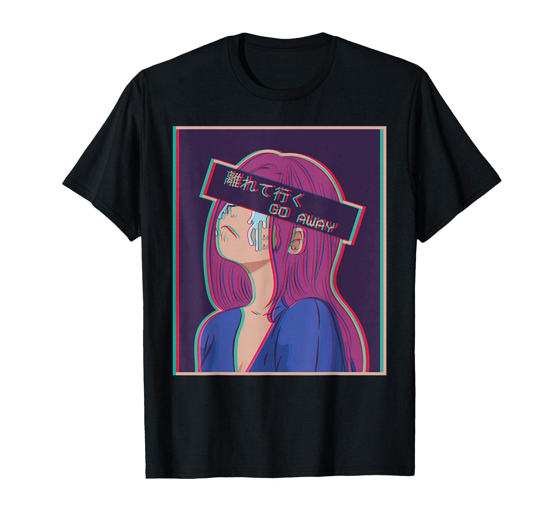 Go Away Sad Anime Japanese T-Shirt - Fun Novelty Design Men Women - T-Shirt, Sweatshirt, Hoodie