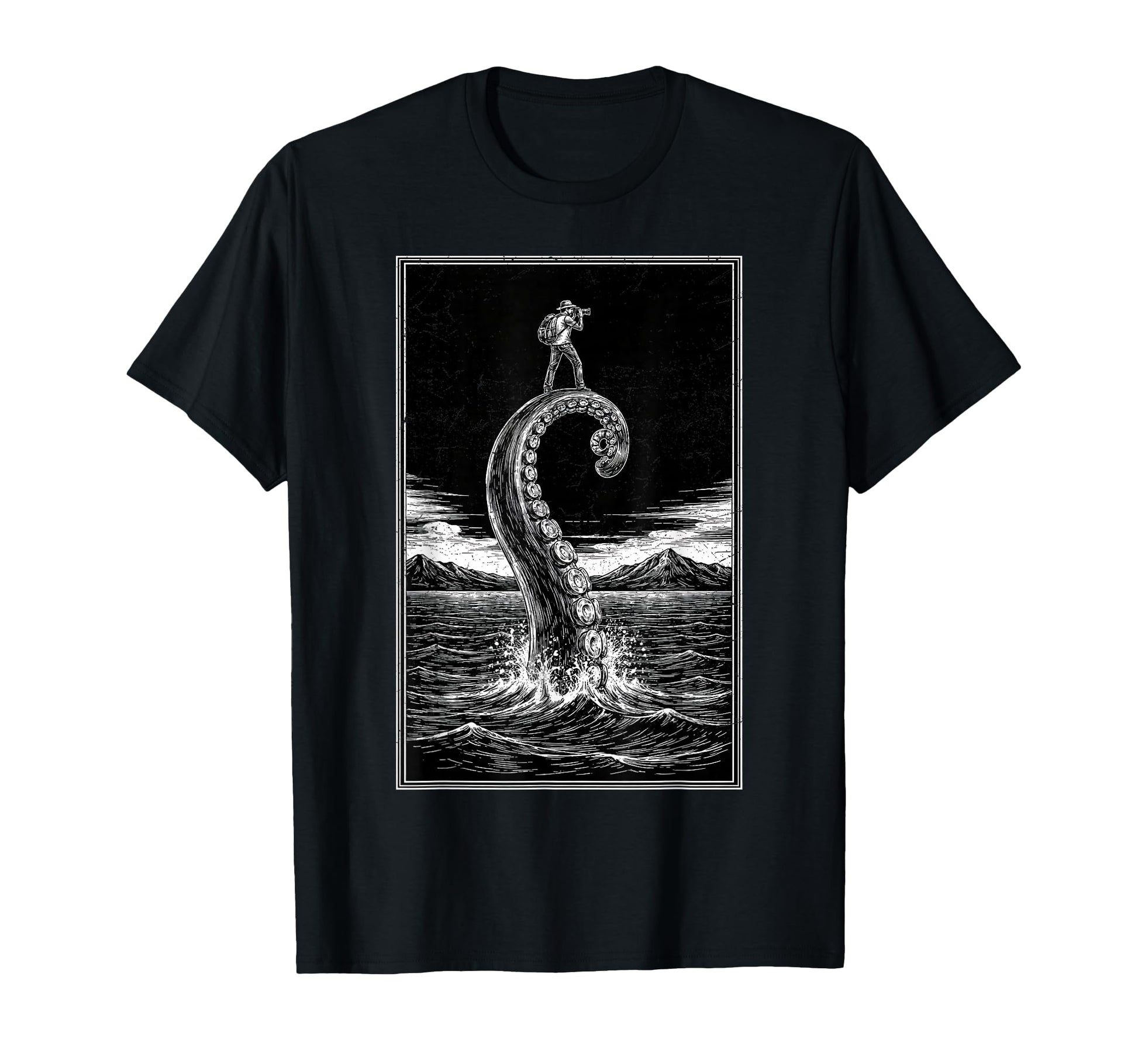 Photographer Octopus Moon Camera T-Shirt - Custom Art Print Men Women - T-Shirt, Sweatshirt, Hoodie