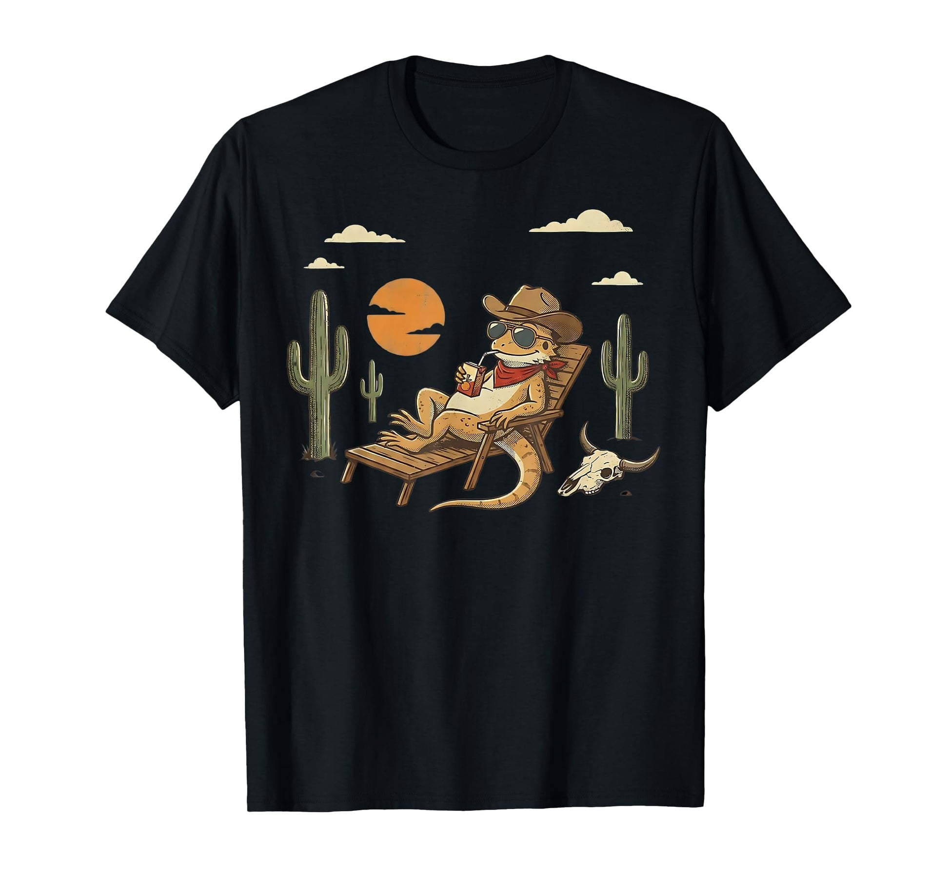 Funny Cowboy Lizard Western Country T-Shirt - Graphic Print for Adults - T-Shirt, Sweatshirt, Hoodie