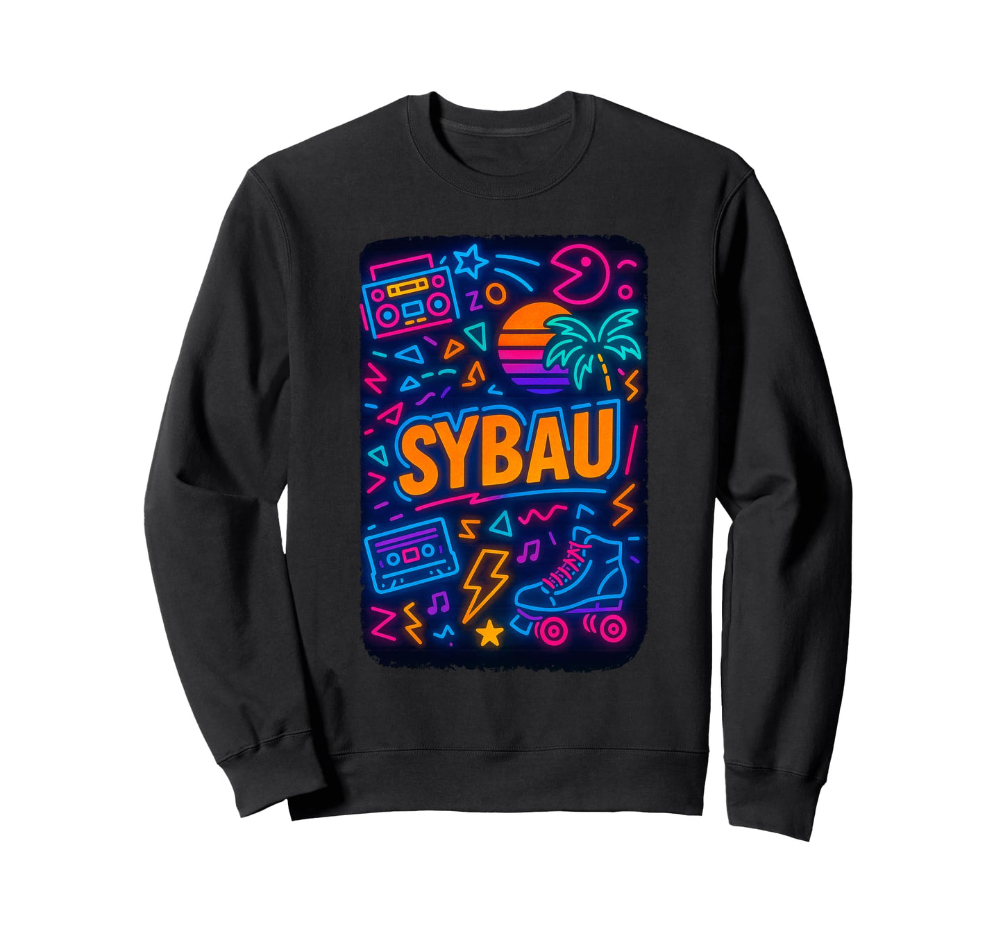 Sybau 80S Aesthetic Vaporwave Sweatshirt - Minimalist Print Men Women - T-Shirt, Sweatshirt, Hoodie