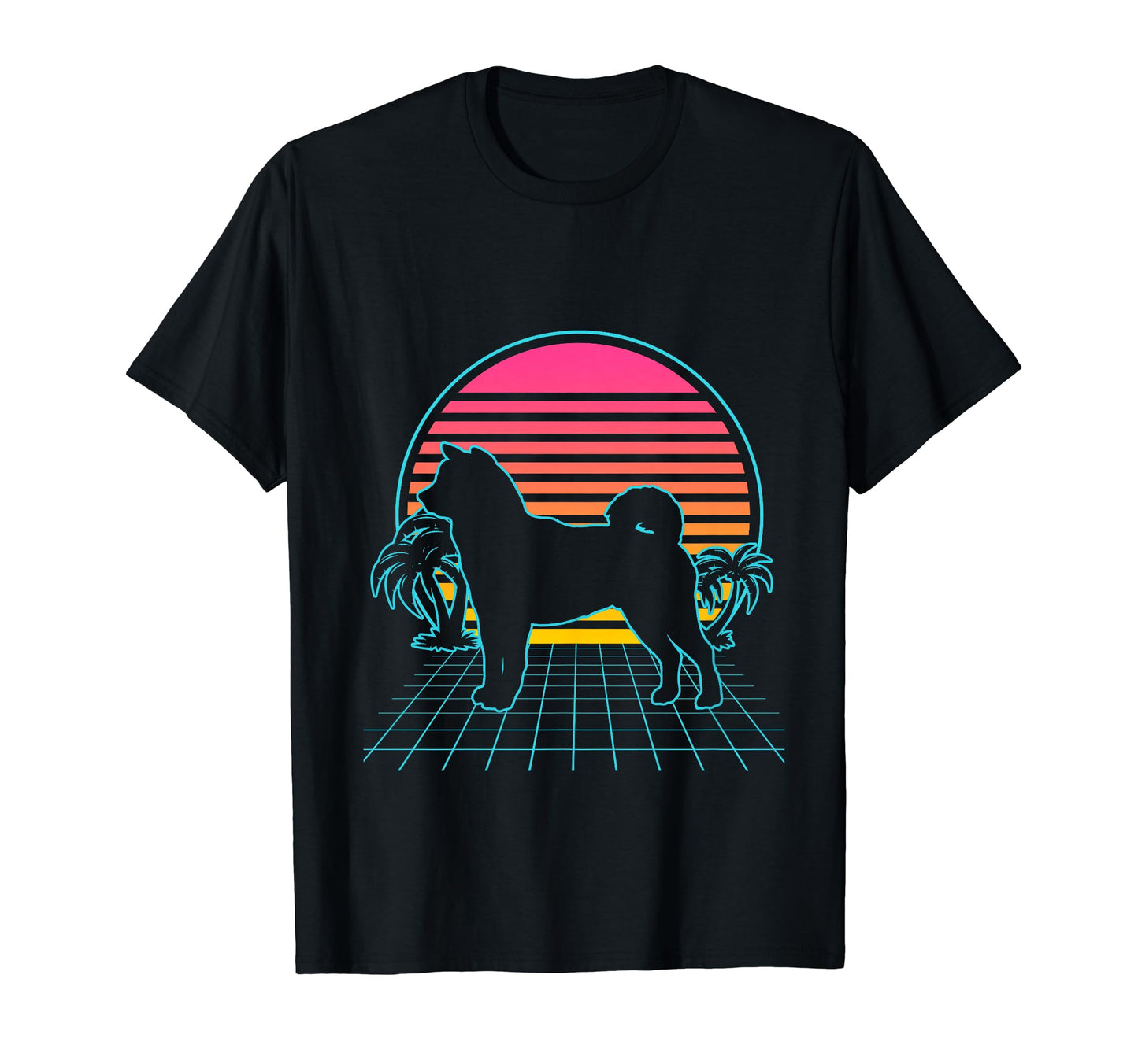 Shiba Inu 80S Vaporwave Aesthetic T-Shirt - Minimalist Print for Adults - T-Shirt, Sweatshirt, Hoodie