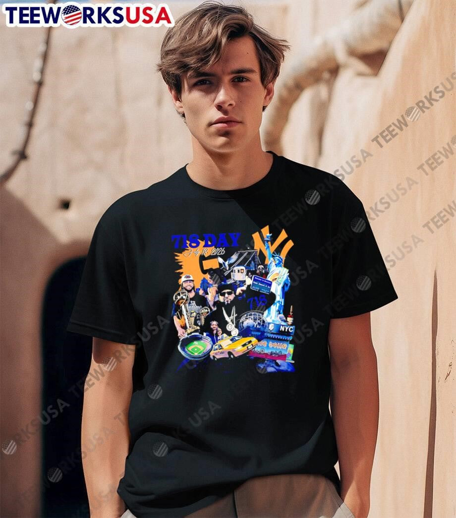 718 Day July 18 2026 Brooklyn New York City Statue of - Adult & Kids T-Shirts, Sweatshirts & Hoodies apparel design preview 1