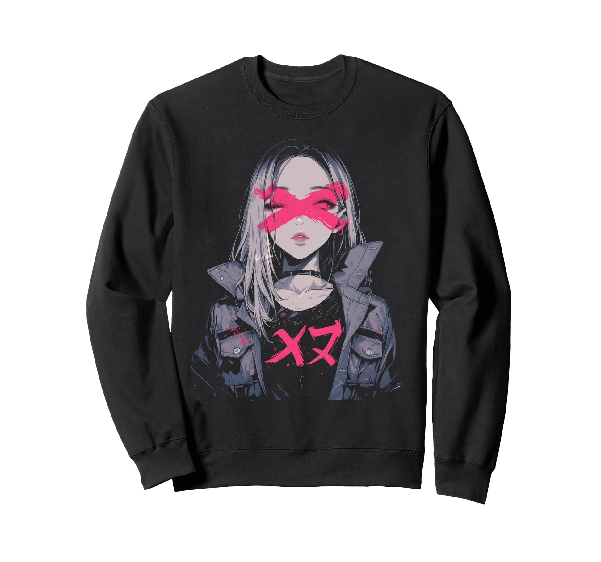 Goth Grunge Demon Anime Waifu Horror Sweatshirt - Minimalist Print Unisex - T-Shirt, Sweatshirt, Hoodie