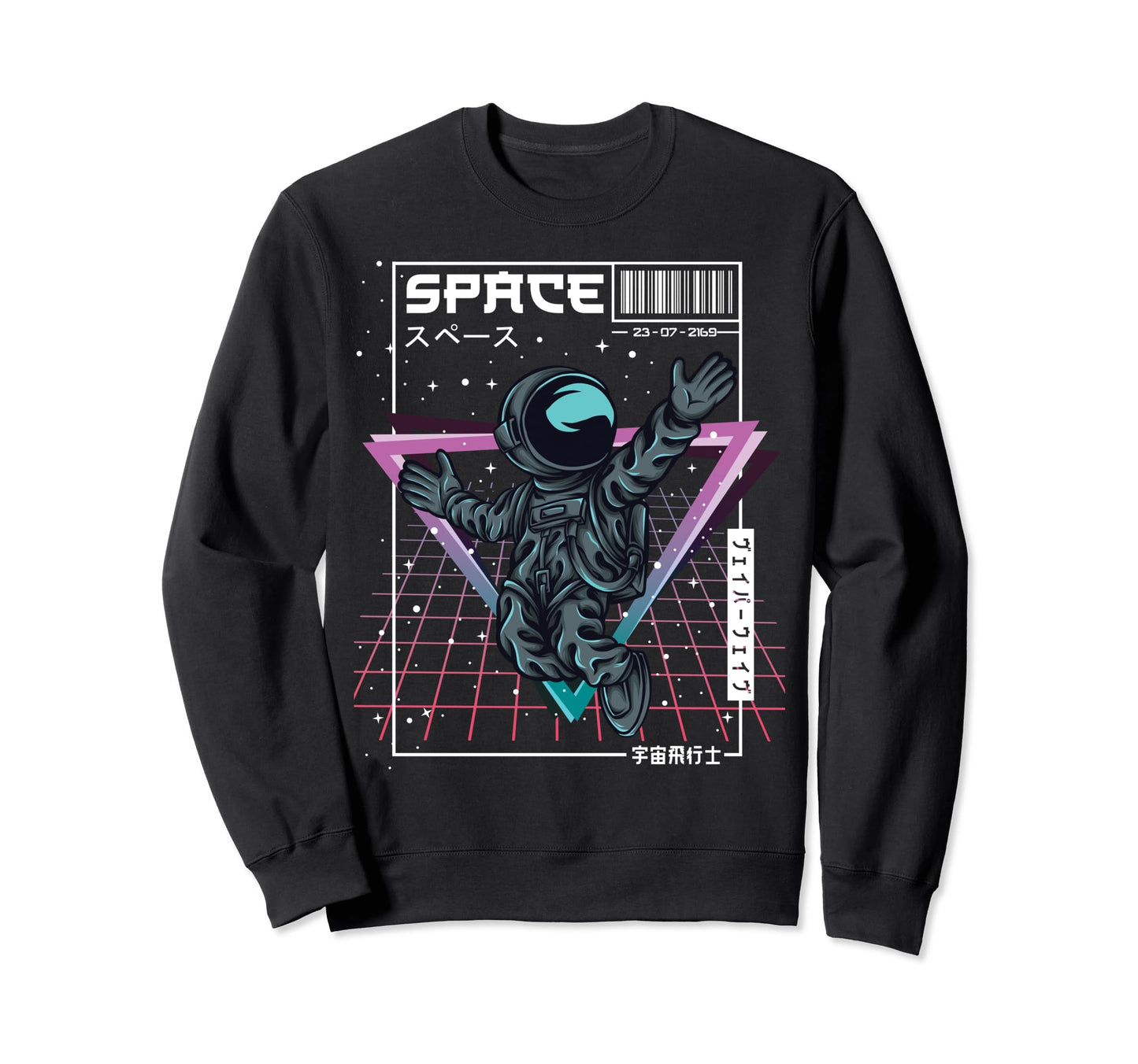 Synthwave Space Astronaut Sweatshirt - Aesthetic Graphic Men Women - T-Shirt, Sweatshirt, Hoodie
