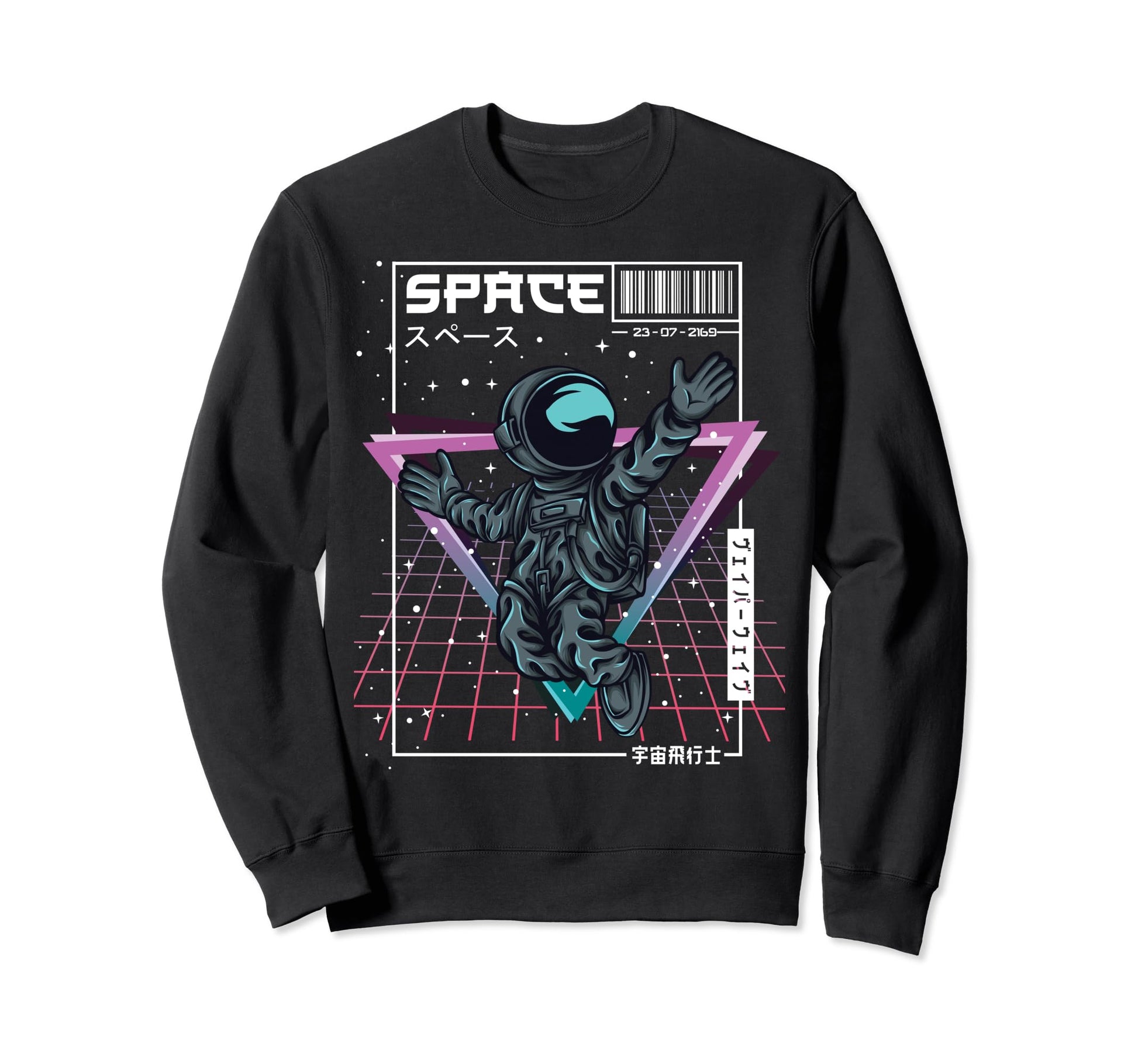 Synthwave Space Astronaut Sweatshirt - Aesthetic Graphic Men Women - T-Shirt, Sweatshirt, Hoodie