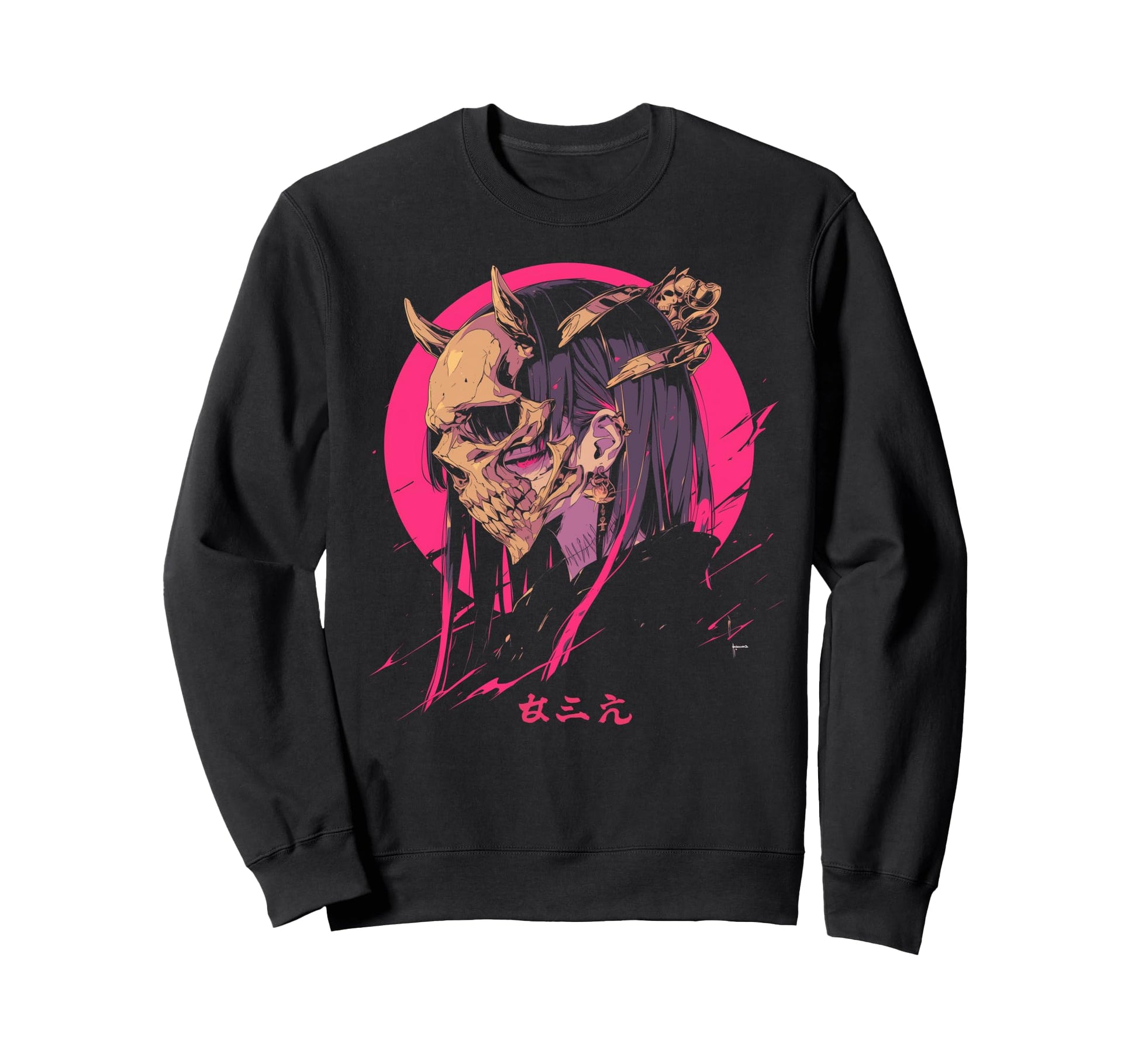 Goth Grunge Demon Anime Waifu Horror Sweatshirt - Trendy Graphic Men Women - T-Shirt, Sweatshirt, Hoodie