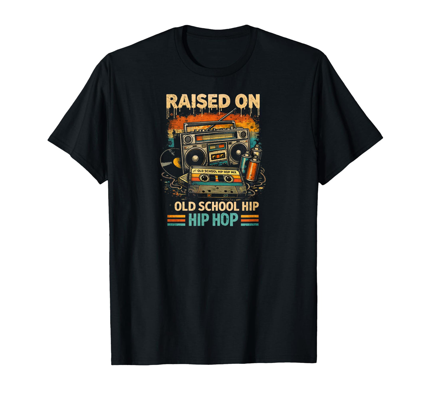 Raised Old School Hip Hip Hop Cassette T-Shirt - Unique Graphic Unisex - T-Shirt, Sweatshirt, Hoodie