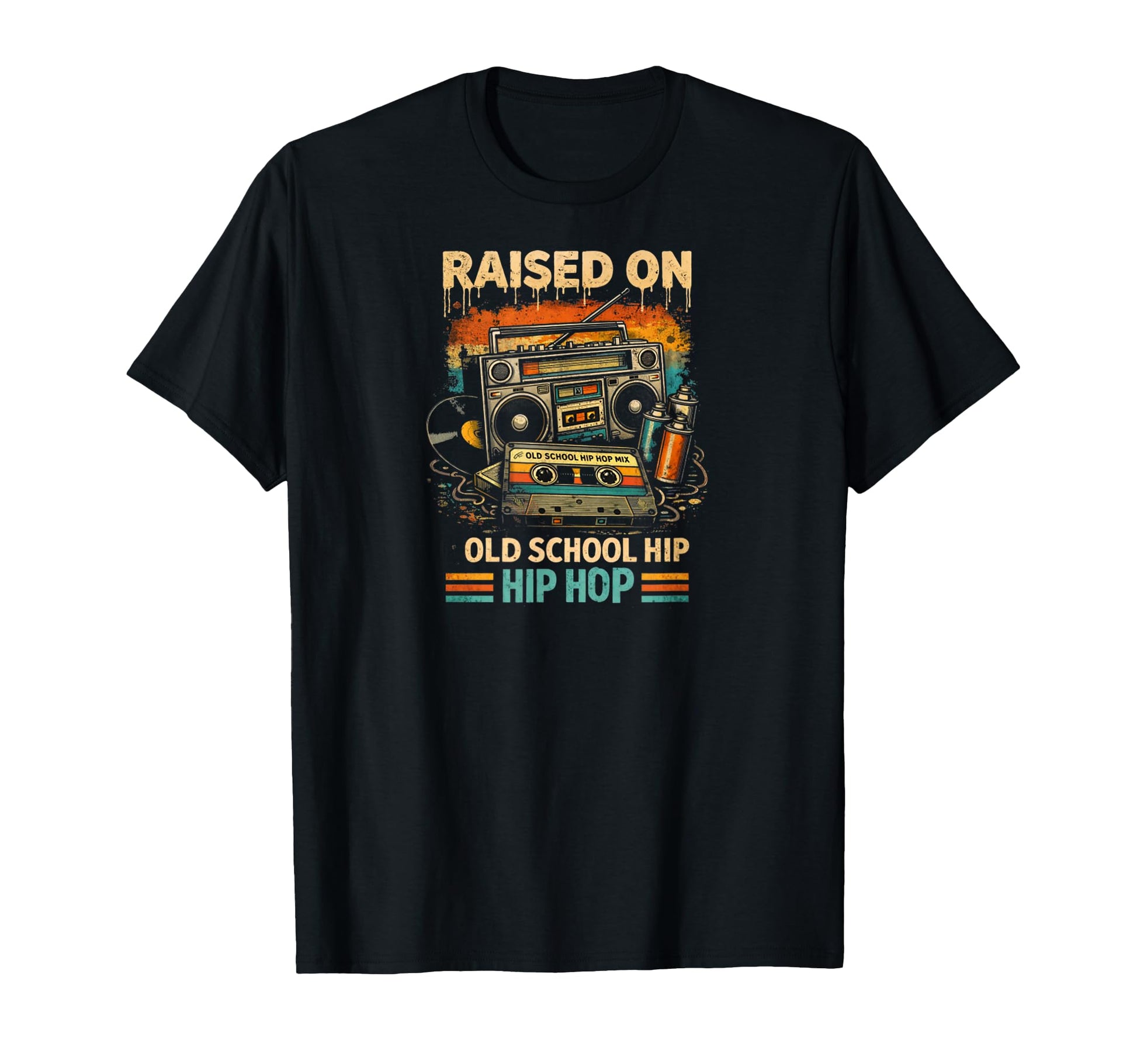 Raised Old School Hip Hip Hop Cassette T-Shirt - Unique Graphic Unisex - T-Shirt, Sweatshirt, Hoodie