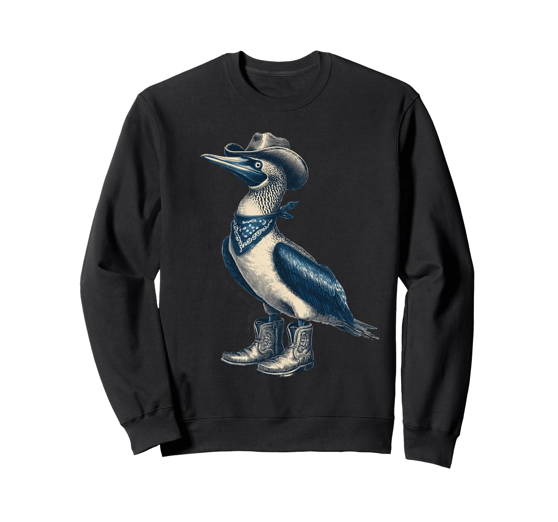 Blue Footed Booby Cowboy Sweatshirt - Fun Novelty Design for Adults - T-Shirt, Sweatshirt, Hoodie