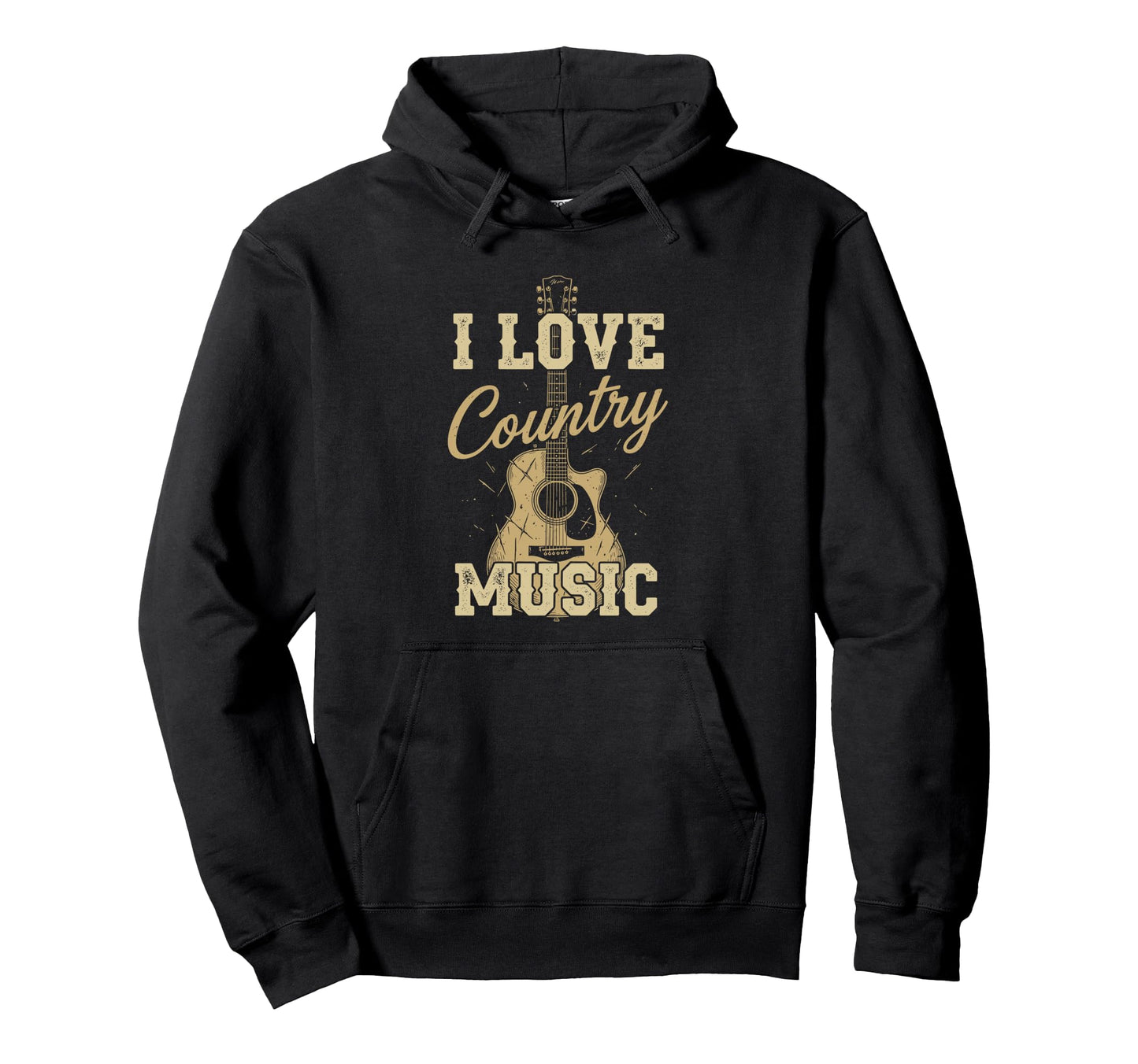 I Love Country Music Guitar Western Hoodie - Trendy Graphic for Adults - T-Shirt, Sweatshirt, Hoodie