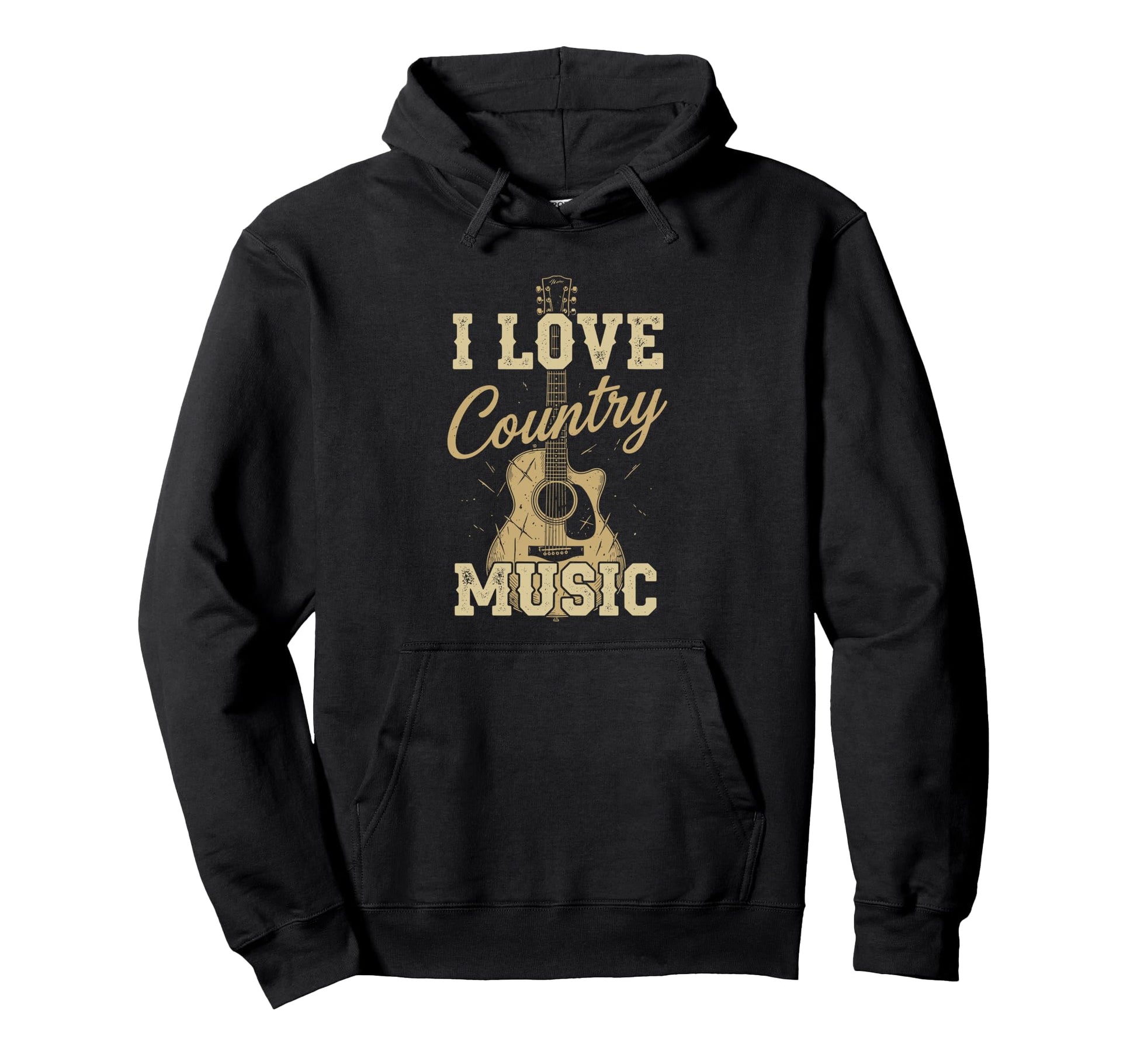 I Love Country Music Guitar Western Hoodie - Trendy Graphic for Adults - T-Shirt, Sweatshirt, Hoodie