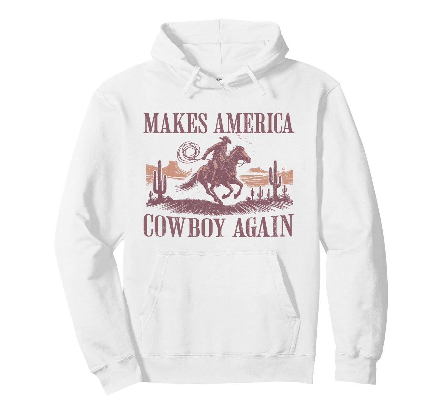 Western Makes America Cowboy Riding Horse Hoodie - Minimalist Print Unisex - T-Shirt, Sweatshirt, Hoodie
