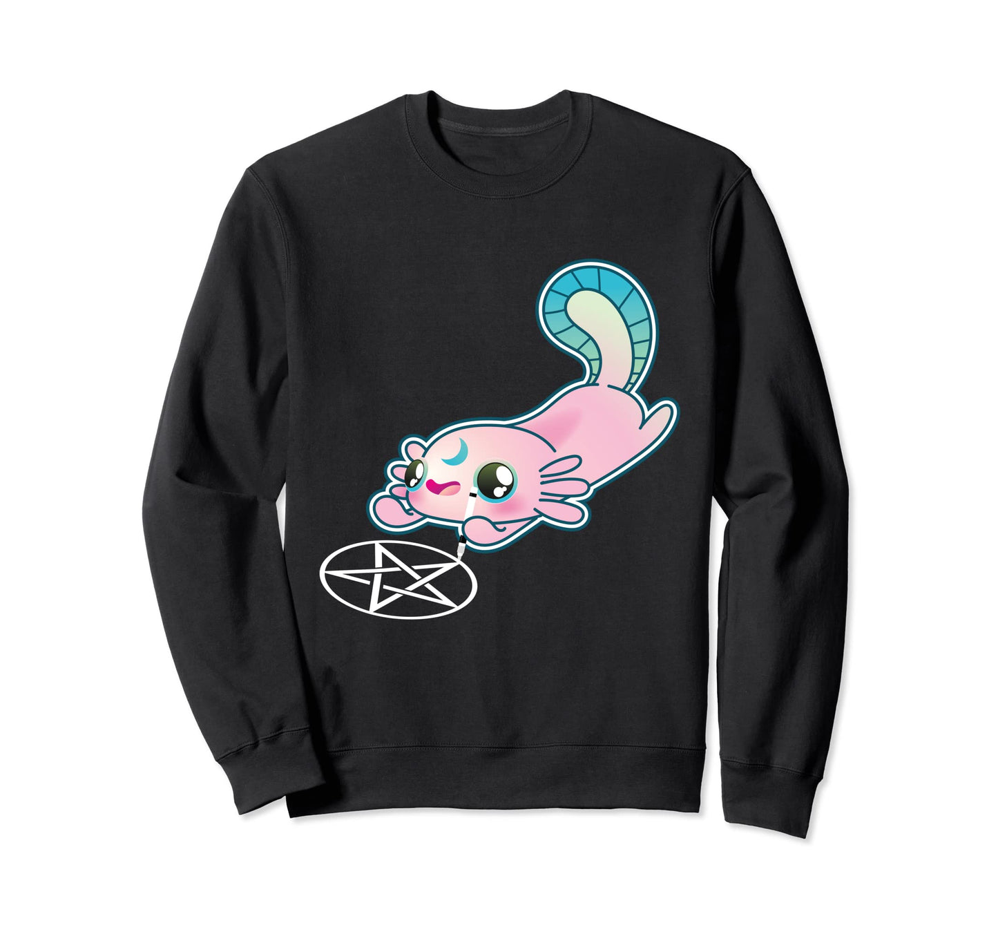 Axolotl Pentagram Goth Axolotl Sweatshirt - Novelty Apparel Unisex - T-Shirt, Sweatshirt, Hoodie