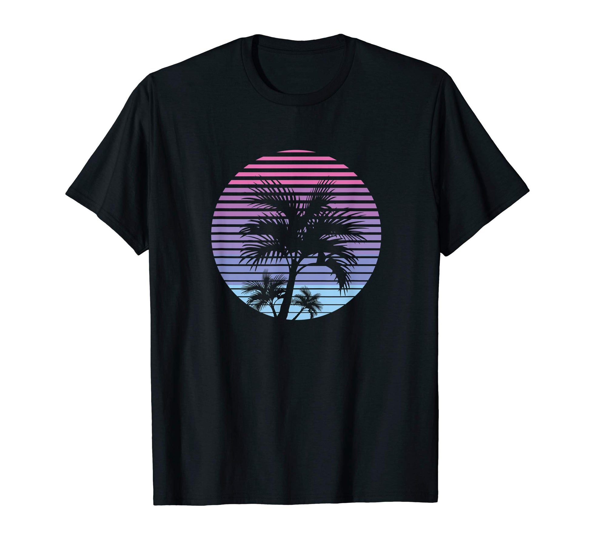 Vaporwave Aesthetic Palm Sunset T-Shirt - Minimalist Print Men Women - T-Shirt, Sweatshirt, Hoodie