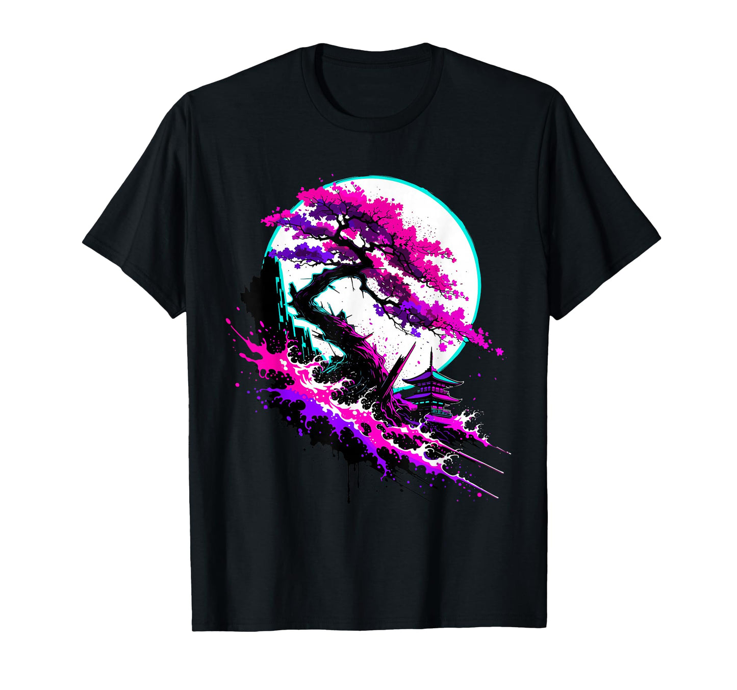 Mount Fuji Art Sakura Japan T-Shirt - Fun Novelty Design for Adults - T-Shirt, Sweatshirt, Hoodie