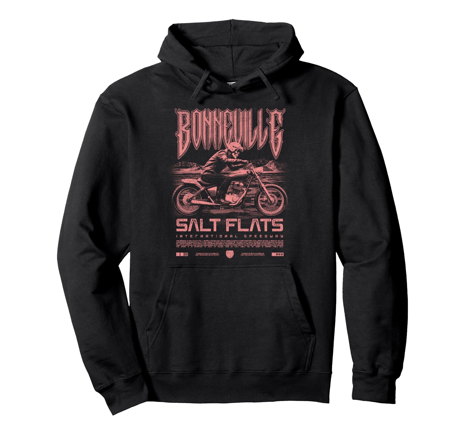 Bonneville Salt Flats Motorcycle Racing Hoodie - Trendy Graphic Unisex - T-Shirt, Sweatshirt, Hoodie