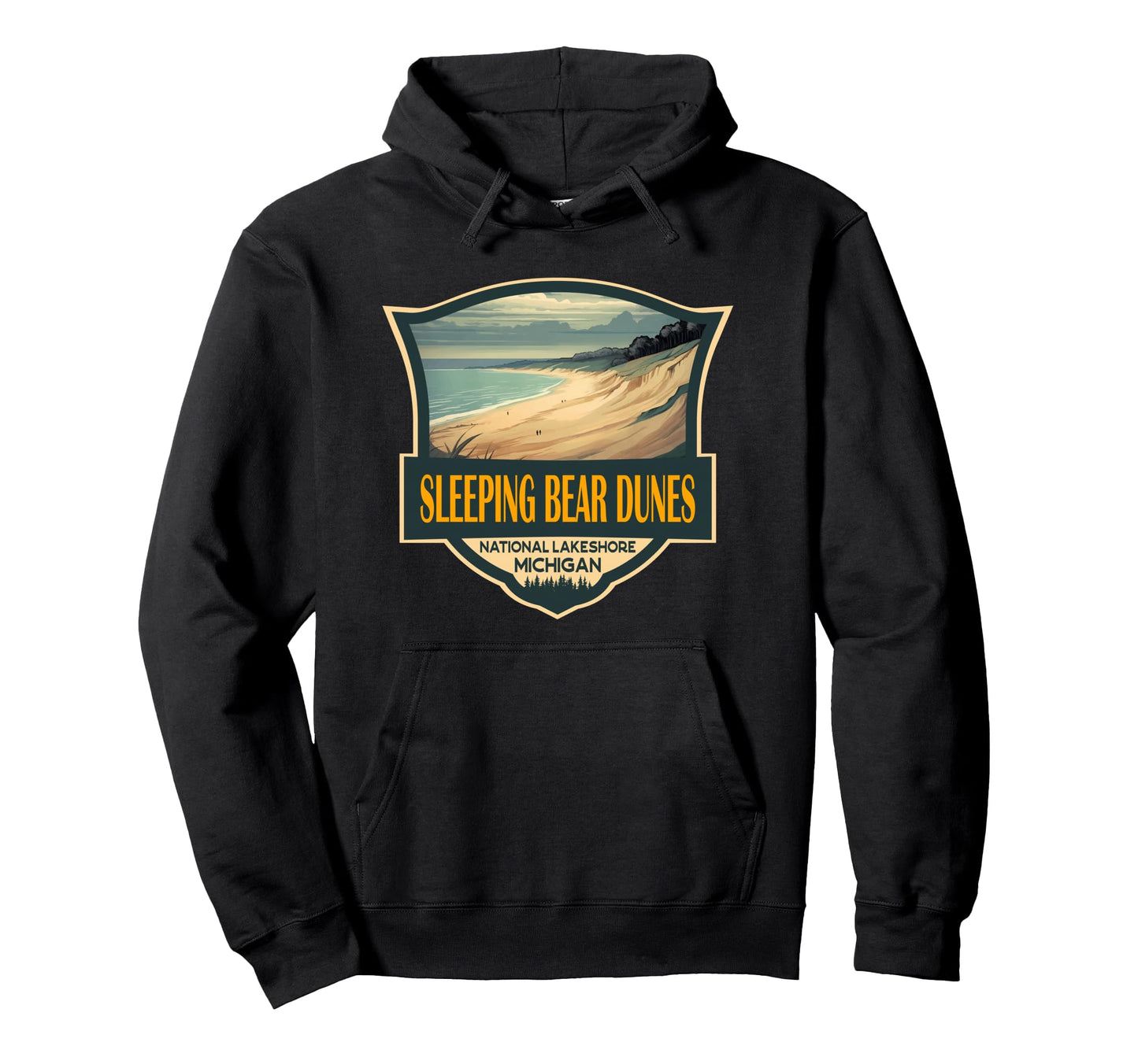 Sleeping Bear Dunes National Lakeshore Hoodie - Minimalist Print Men Women - T-Shirt, Sweatshirt, Hoodie