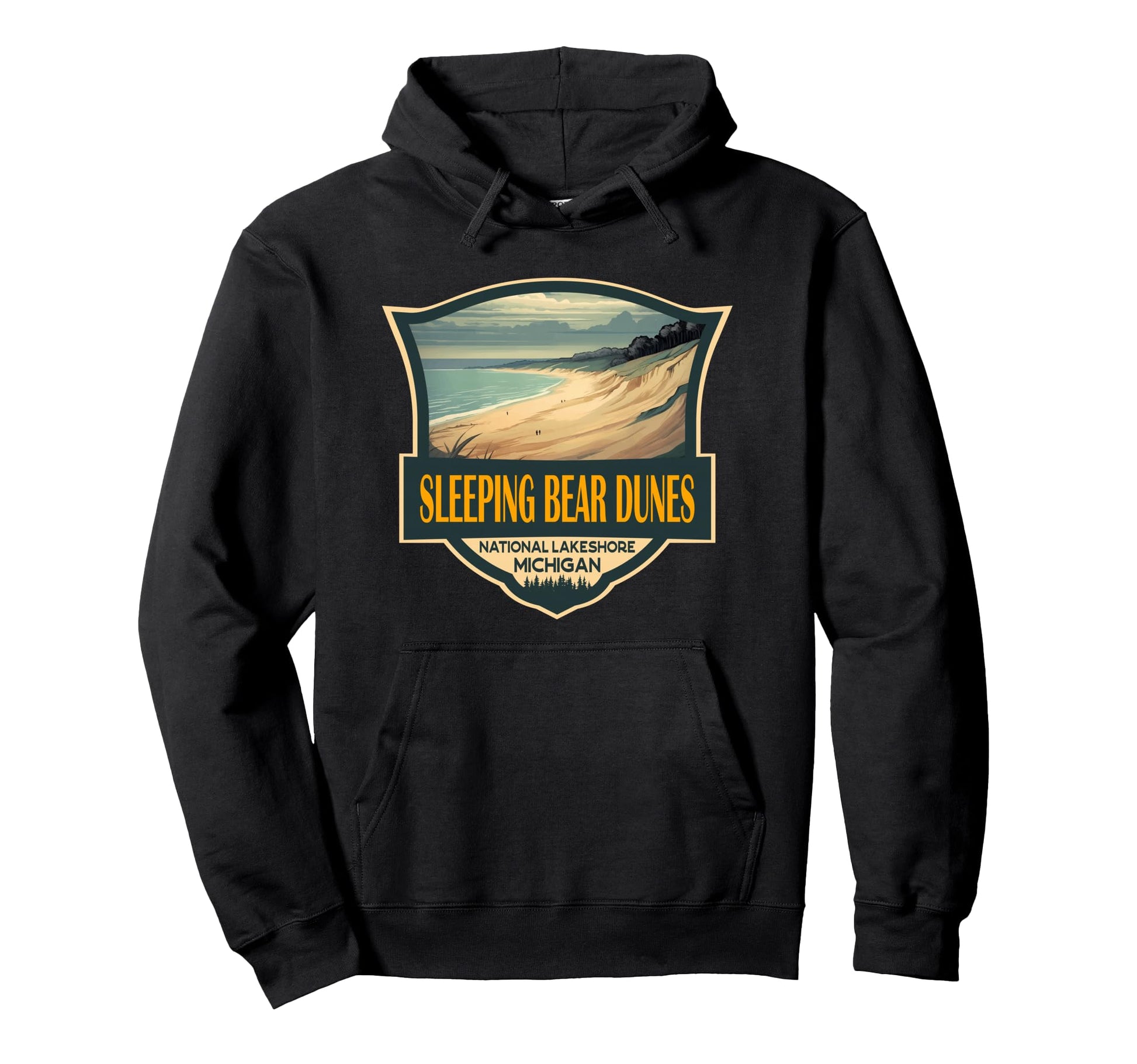 Sleeping Bear Dunes National Lakeshore Hoodie - Minimalist Print Men Women - T-Shirt, Sweatshirt, Hoodie