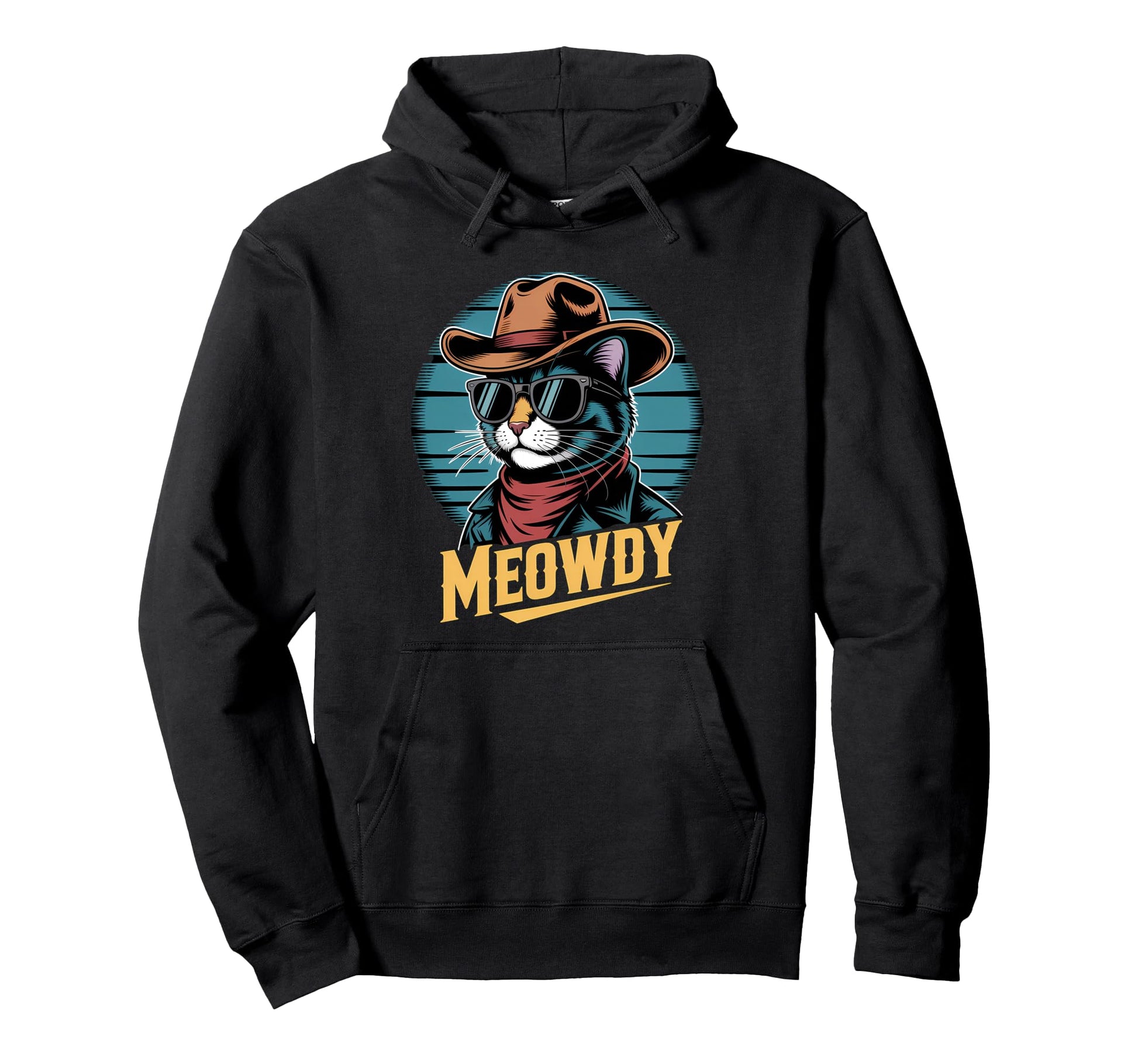 Meowdy Cat Cowboy Cat Country Hoodie - Casual Everyday Wear for Adults - T-Shirt, Sweatshirt, Hoodie
