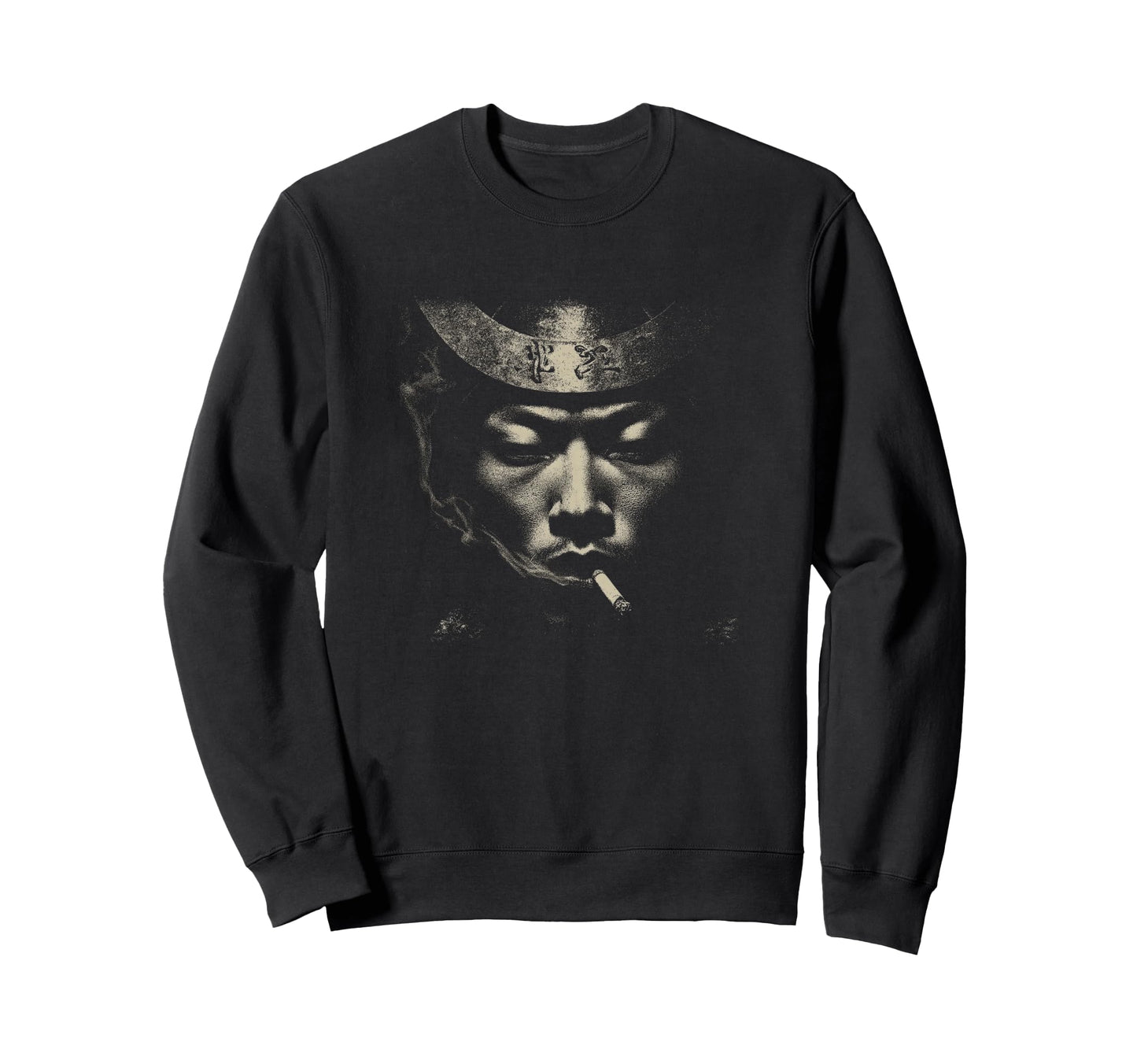 Lonely Western Cowboy Smoking Portrait Sweatshirt - Graphic Print Unisex - T-Shirt, Sweatshirt, Hoodie