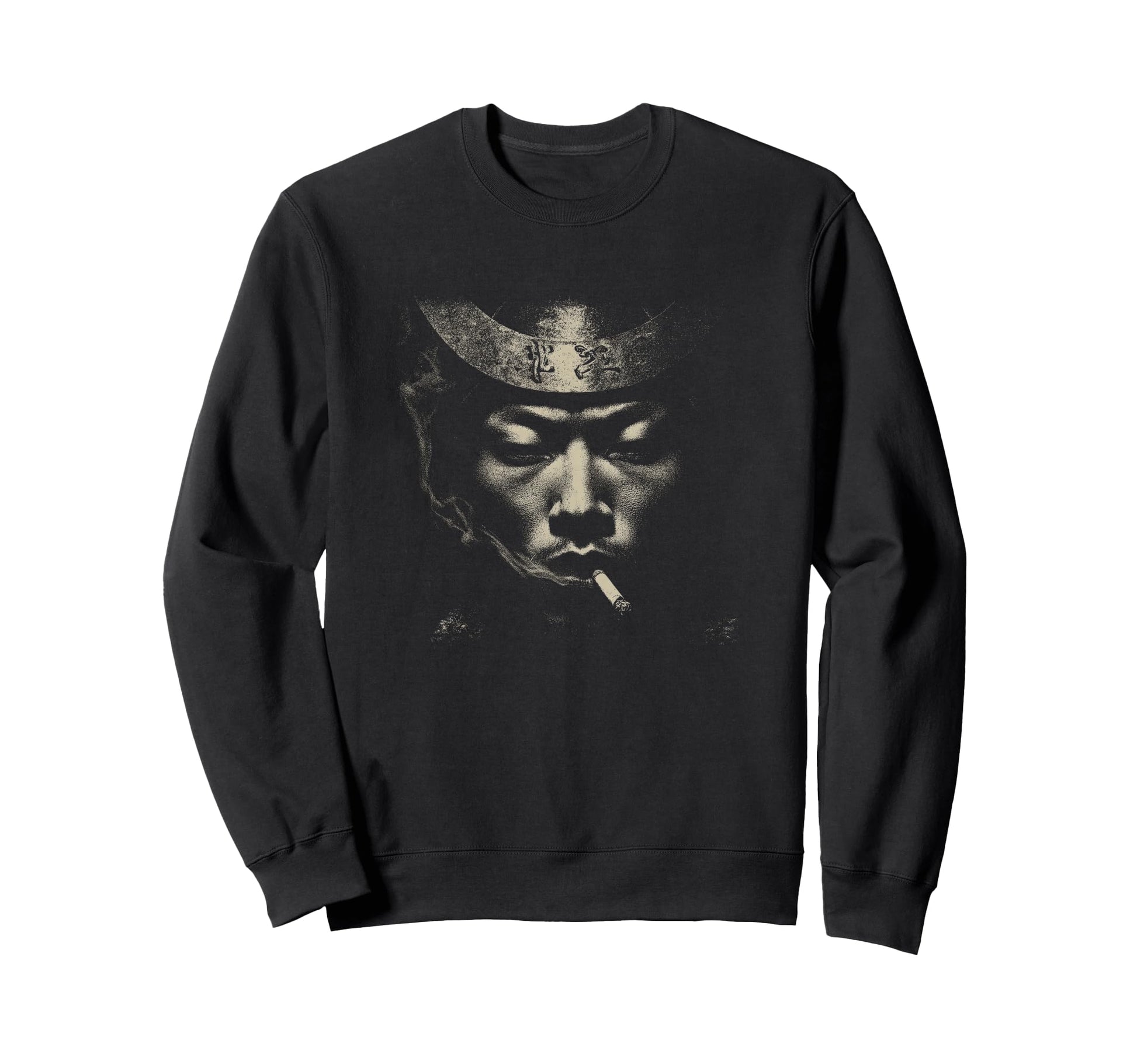 Lonely Western Cowboy Smoking Portrait Sweatshirt - Graphic Print Unisex - T-Shirt, Sweatshirt, Hoodie