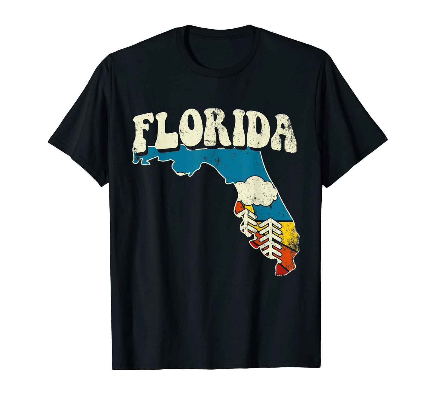 Florida State Rainbow Hippie 70S Map T-Shirt - Trendy Graphic Men Women - T-Shirt, Sweatshirt, Hoodie