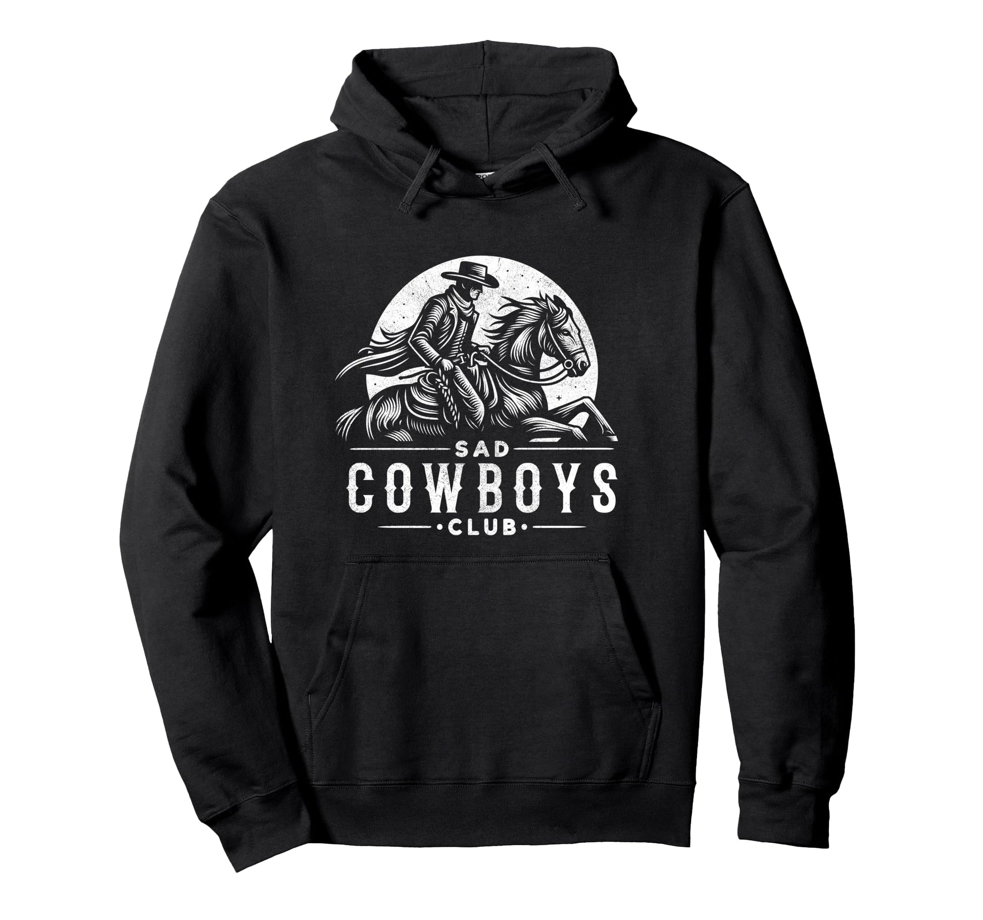 Sad Cowboys Club Sad Country Music Hoodie - Novelty Apparel for Adults - T-Shirt, Sweatshirt, Hoodie