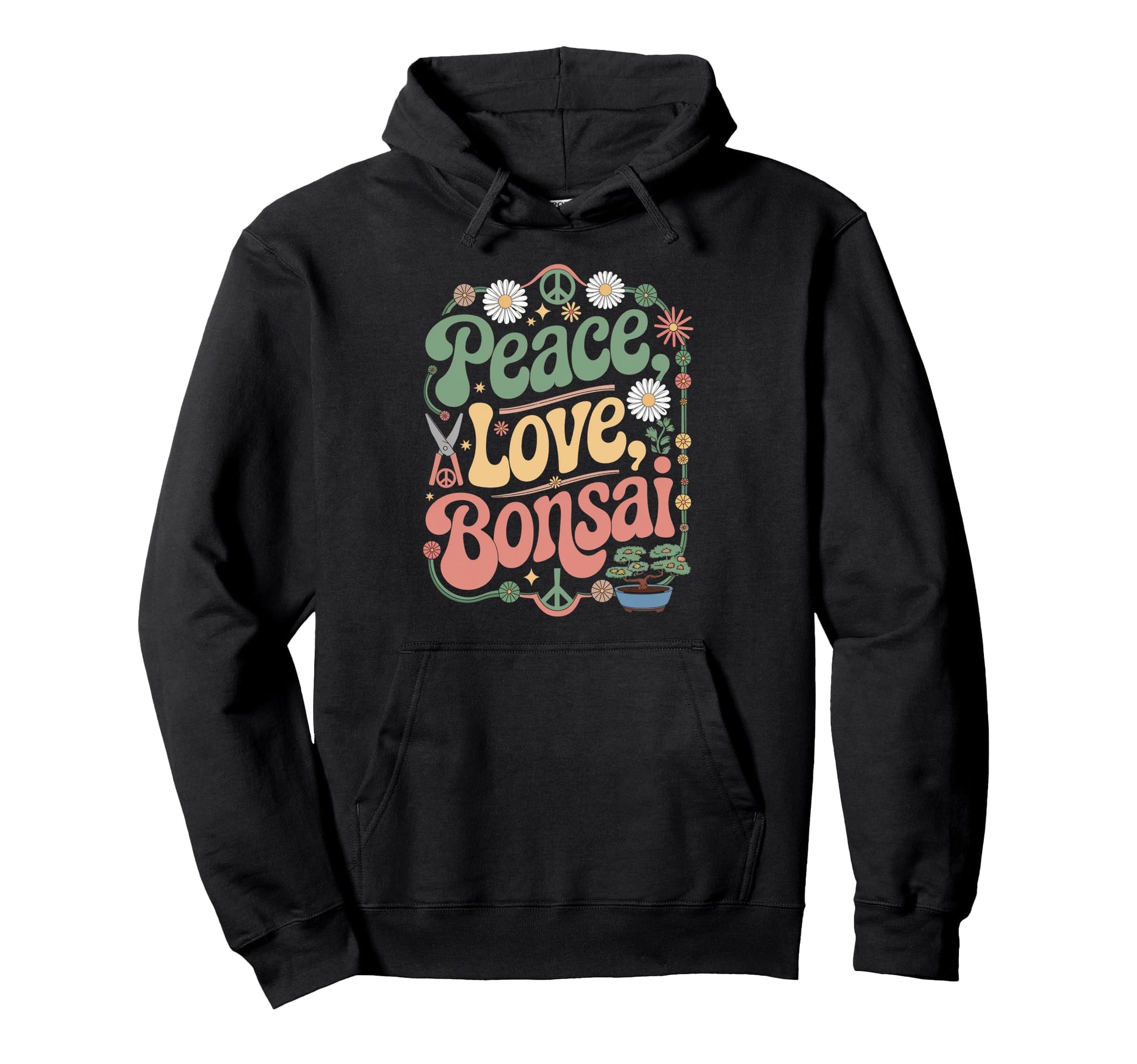 Bonsai Enthusiast 60S 70S Hippie Hoodie - Casual Everyday Wear for Adults - T-Shirt, Sweatshirt, Hoodie