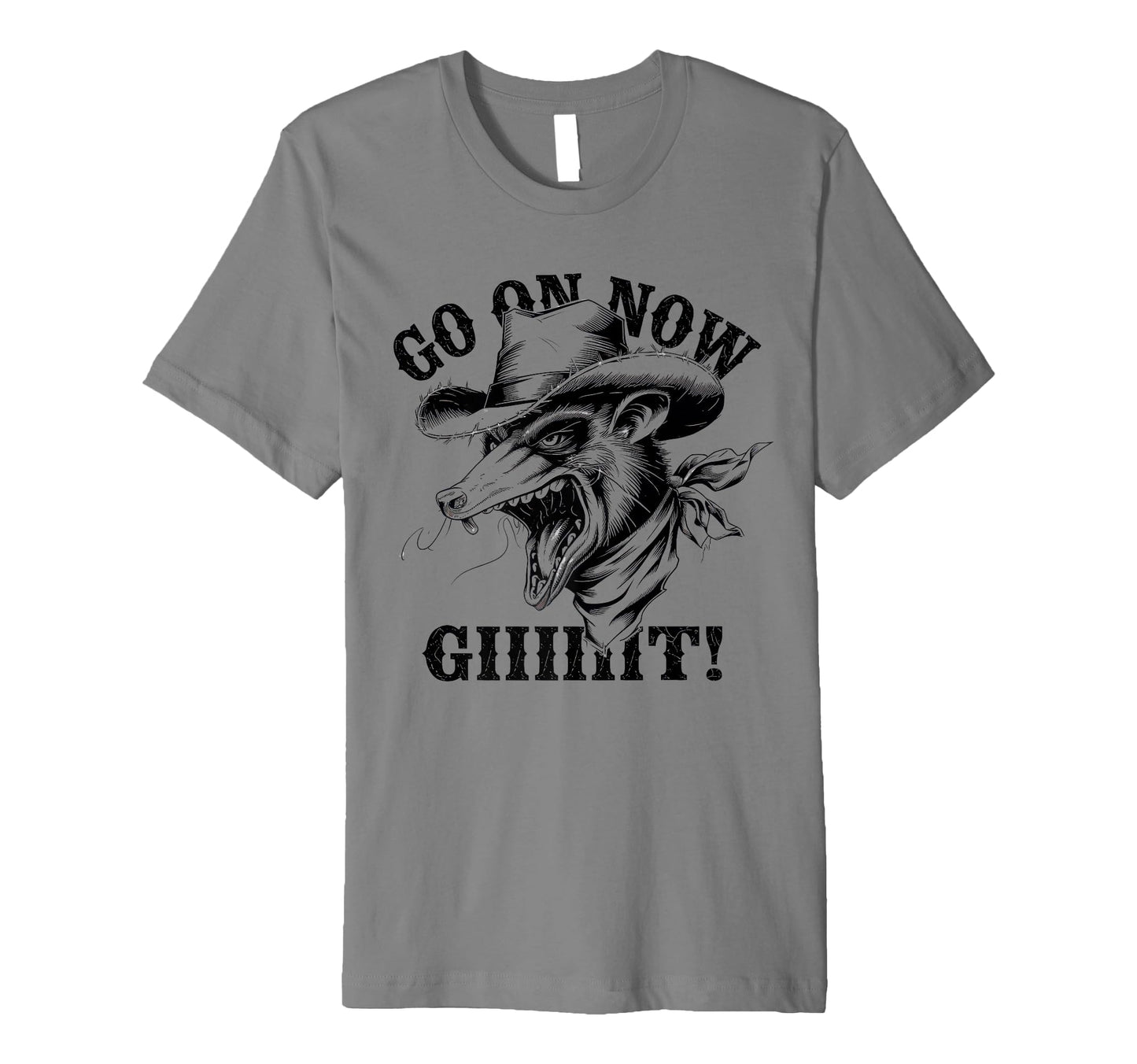 Go Now Git Cowboy Opossum Country Western T-Shirt - Novelty Apparel Unisex - T-Shirt, Sweatshirt, Hoodie