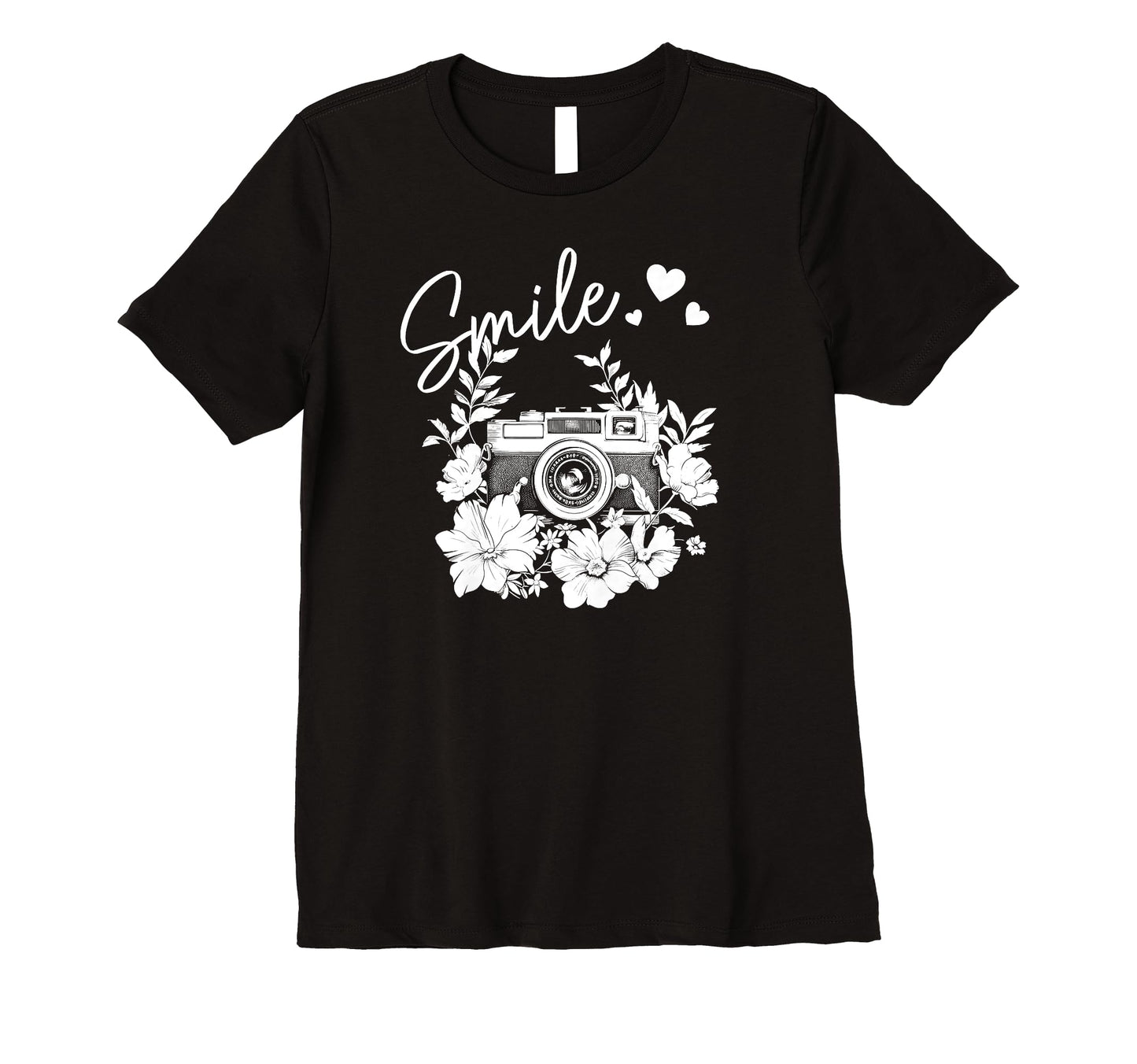 Womens Photographer Smile Camera T-Shirt - Trendy Graphic Men Women - T-Shirt, Sweatshirt, Hoodie