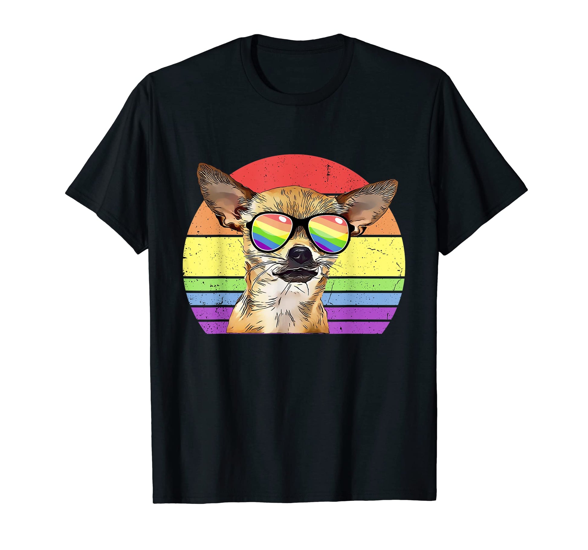 Lgbtq Chihuahua Dog Rainbow Love Pride T-Shirt - Custom Art Print Unisex - T-Shirt, Sweatshirt, Hoodie