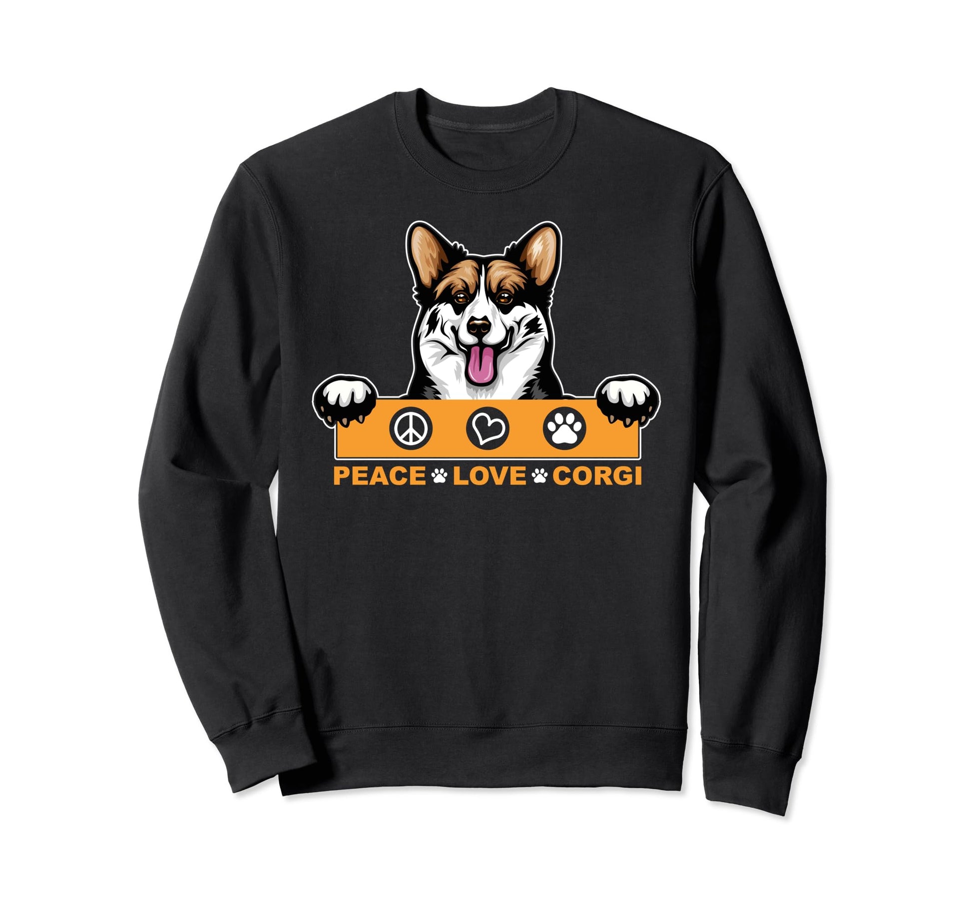 Peace Love Corgi Dog Pet K9 Gift Sweatshirt - Trendy Graphic Men Women - T-Shirt, Sweatshirt, Hoodie