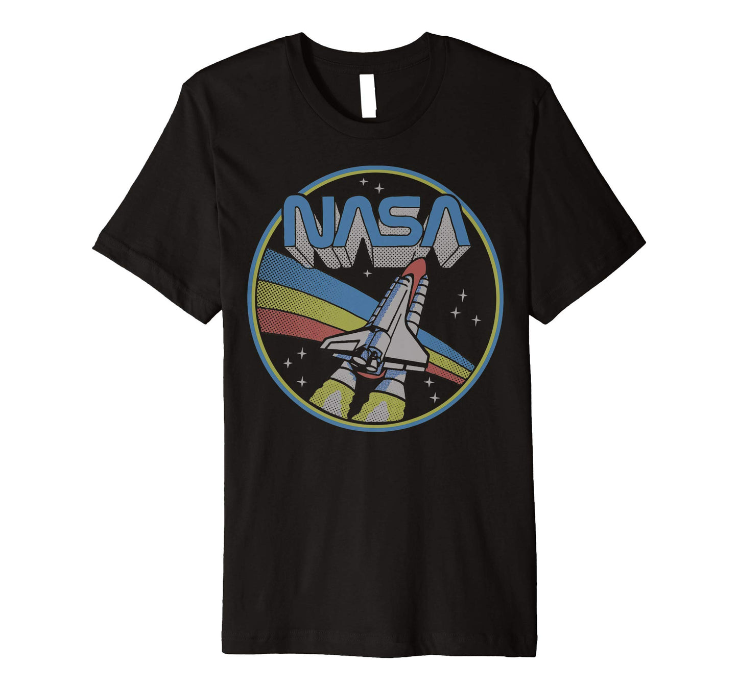 Nasa Rainbow Rocket Launch Circle T-Shirt - Fun Novelty Design Men Women - T-Shirt, Sweatshirt, Hoodie