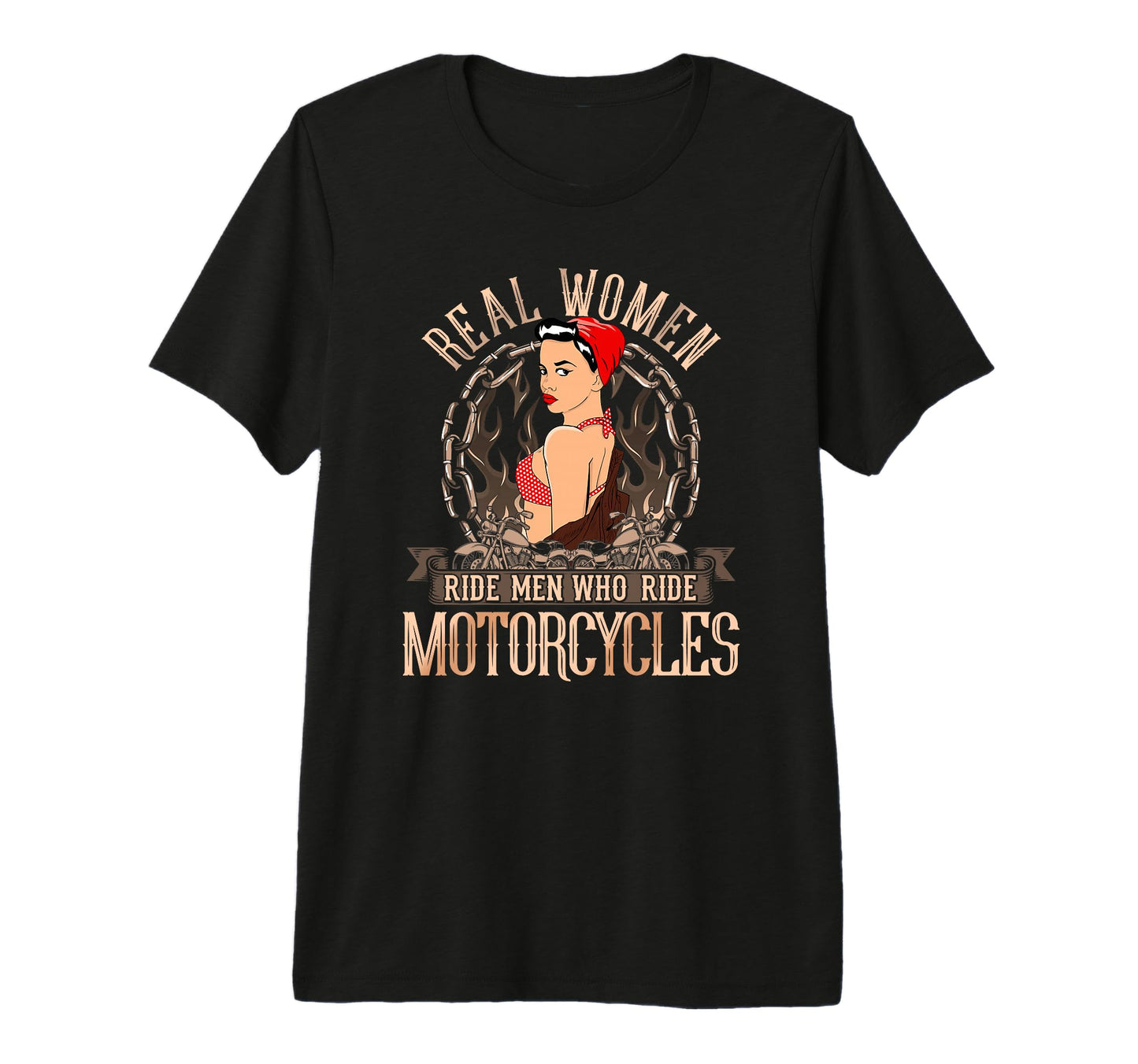 Sexy Real Chick Ride Motorcycles Biker T-Shirt - Graphic Print for Adults - T-Shirt, Sweatshirt, Hoodie