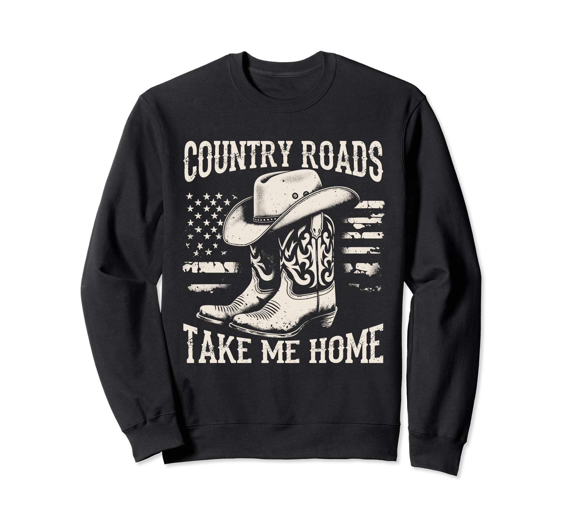 Country Roads Take Me Home Cowboy Sweatshirt - Aesthetic Graphic Men Women - T-Shirt, Sweatshirt, Hoodie