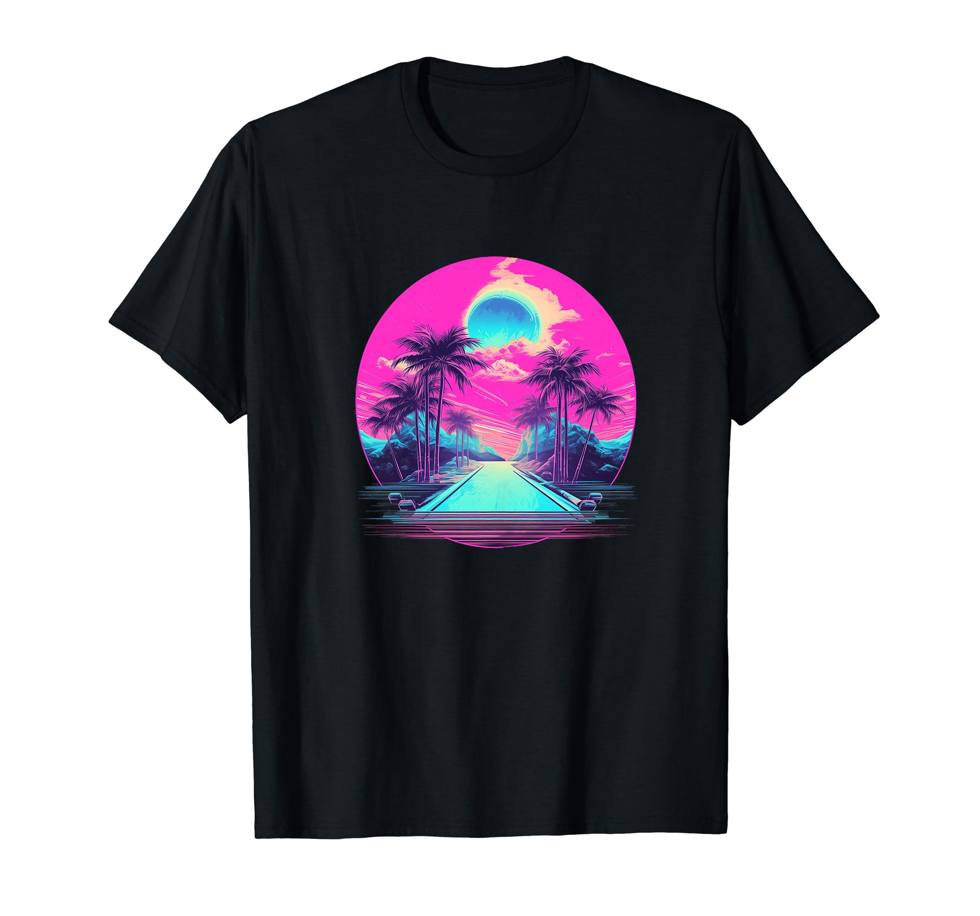 Vaporwave Landscape Aesthetic Art T-Shirt - Aesthetic Graphic for Adults - T-Shirt, Sweatshirt, Hoodie