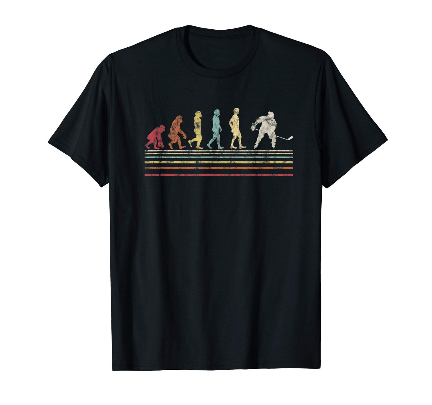 Evolution Ice Hockey Rainbow T-Shirt - Casual Everyday Wear Men Women - T-Shirt, Sweatshirt, Hoodie