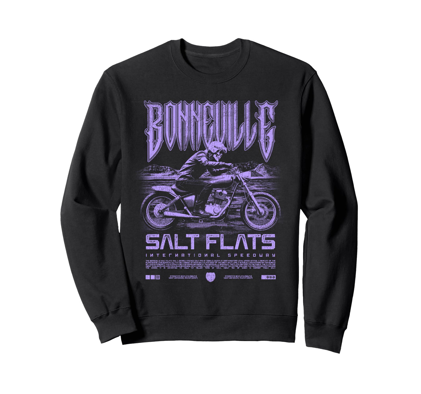 Bonneville Salt Flats Motorcycle Sweatshirt - Aesthetic Graphic Men Women - T-Shirt, Sweatshirt, Hoodie