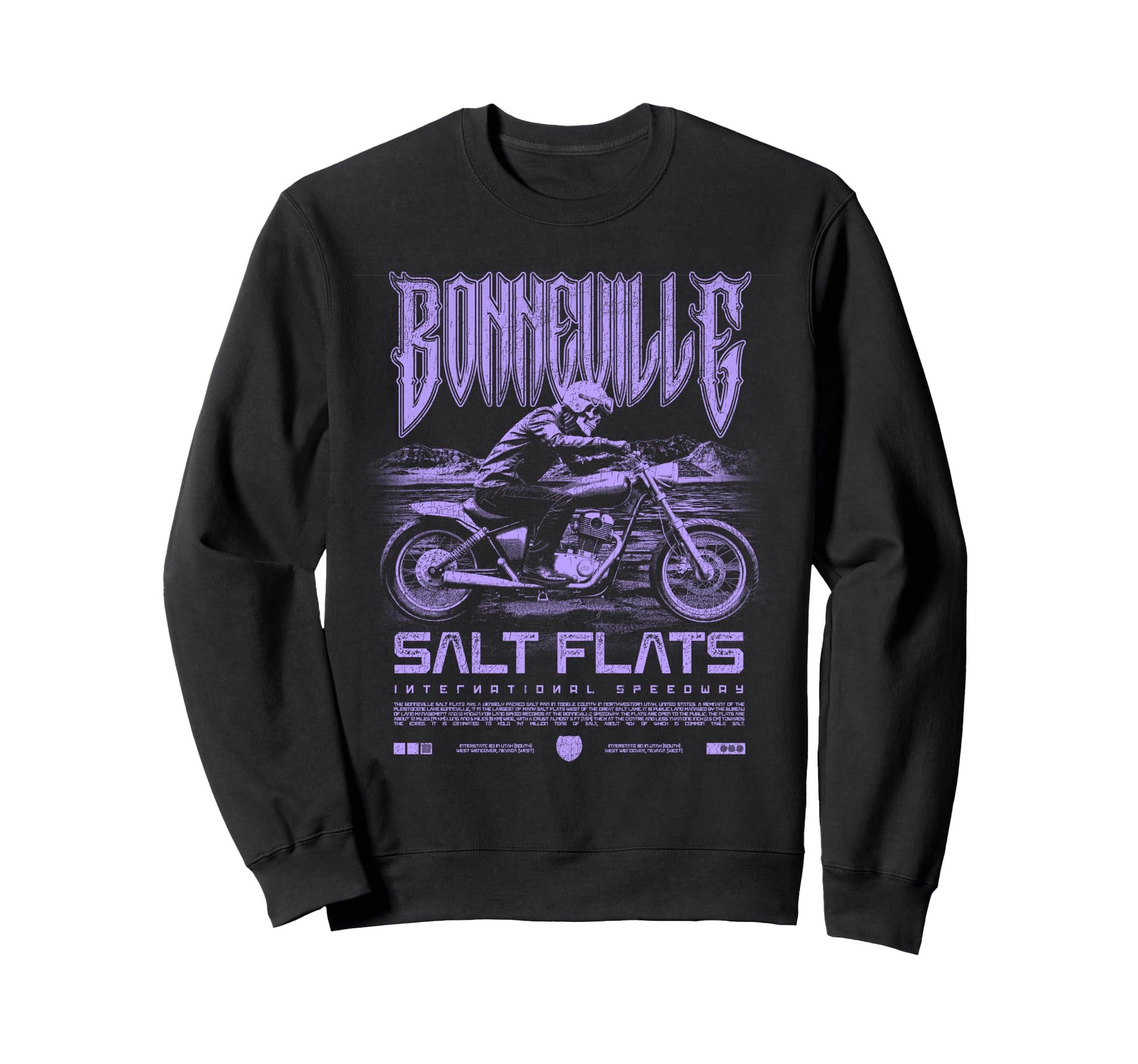 Bonneville Salt Flats Motorcycle Sweatshirt - Aesthetic Graphic Men Women - T-Shirt, Sweatshirt, Hoodie