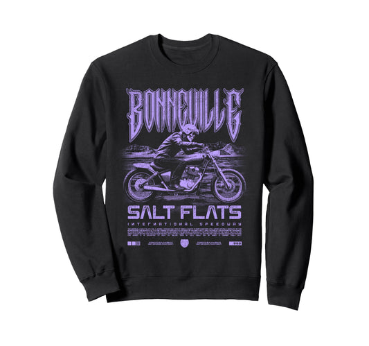 Bonneville Salt Flats Motorcycle Sweatshirt - Aesthetic Graphic Men Women - T-Shirt, Sweatshirt, Hoodie