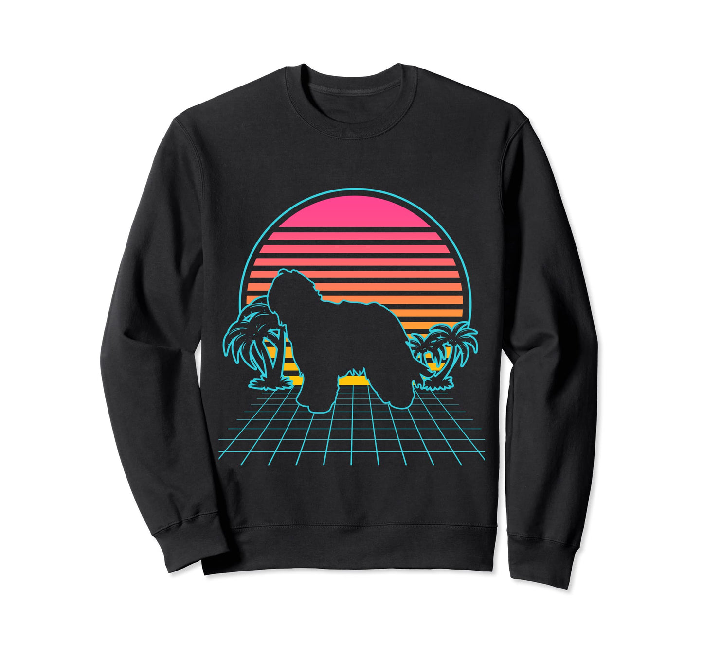Schapendoes 80S Vaporwave Sweatshirt - Casual Everyday Wear Unisex - T-Shirt, Sweatshirt, Hoodie