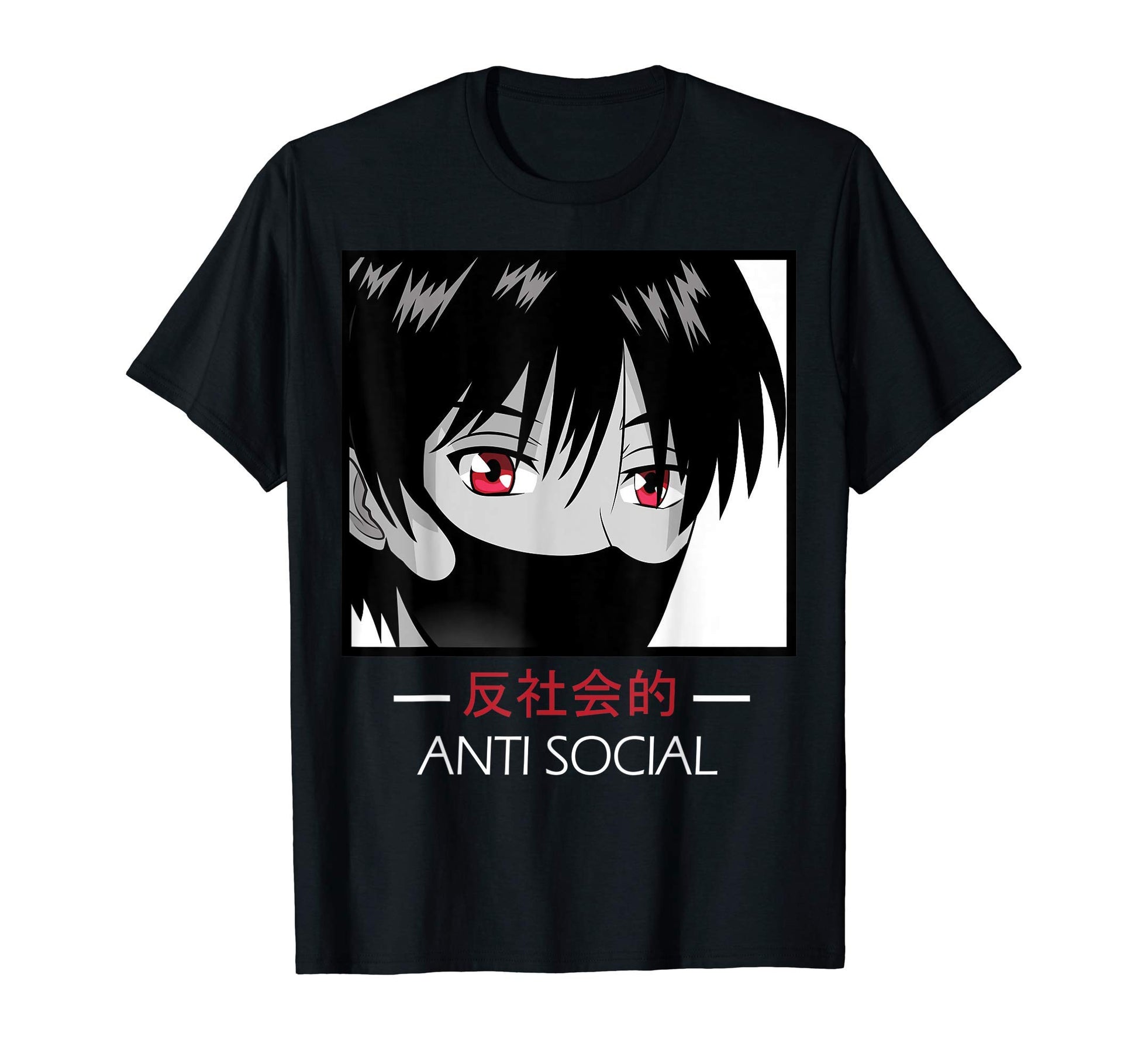 Anti Social Anime Aesthetic Vaporwave T-Shirt - Graphic Print Men Women - T-Shirt, Sweatshirt, Hoodie