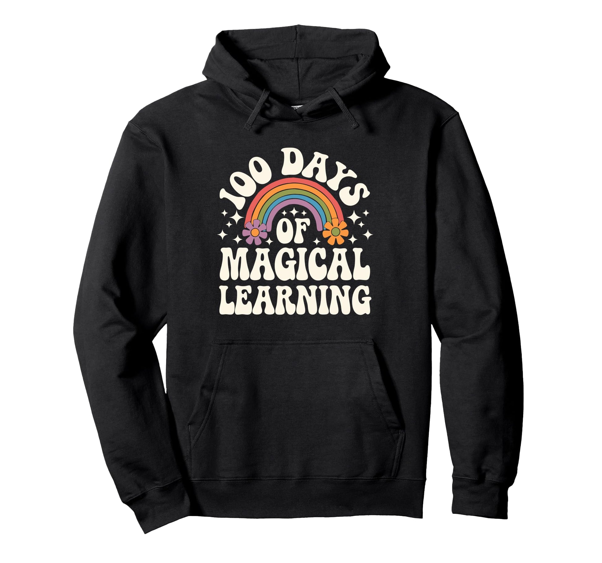 100 Days Magical Learning Rainbow Hoodie - Casual Everyday Wear for Adults - T-Shirt, Sweatshirt, Hoodie