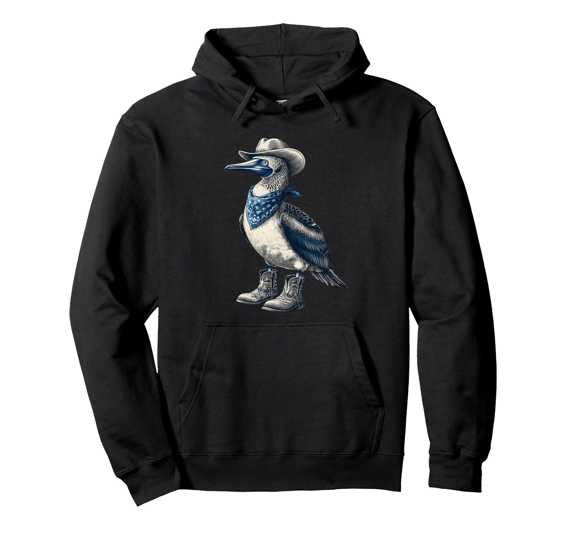 Blue Footed Booby Cowboy Cowgirl Western Hoodie - Aesthetic Graphic Unisex - T-Shirt, Sweatshirt, Hoodie