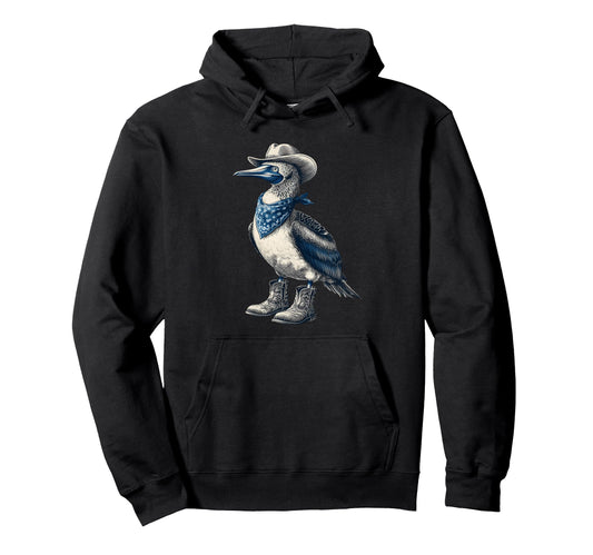 Blue Footed Booby Cowboy Cowgirl Western Hoodie - Aesthetic Graphic Unisex - T-Shirt, Sweatshirt, Hoodie