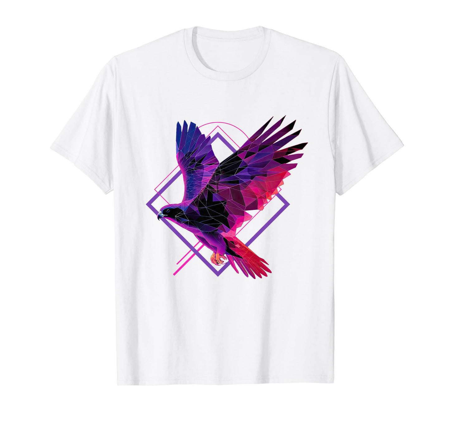 Geometric Falcon Vaporwave T-Shirt - Fun Novelty Design for Adults - T-Shirt, Sweatshirt, Hoodie