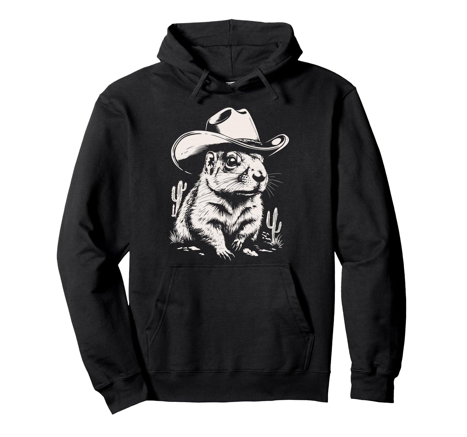 Cowboy Prairie Dog Western Rodeo Desert Hoodie - Unique Graphic Men Women - T-Shirt, Sweatshirt, Hoodie