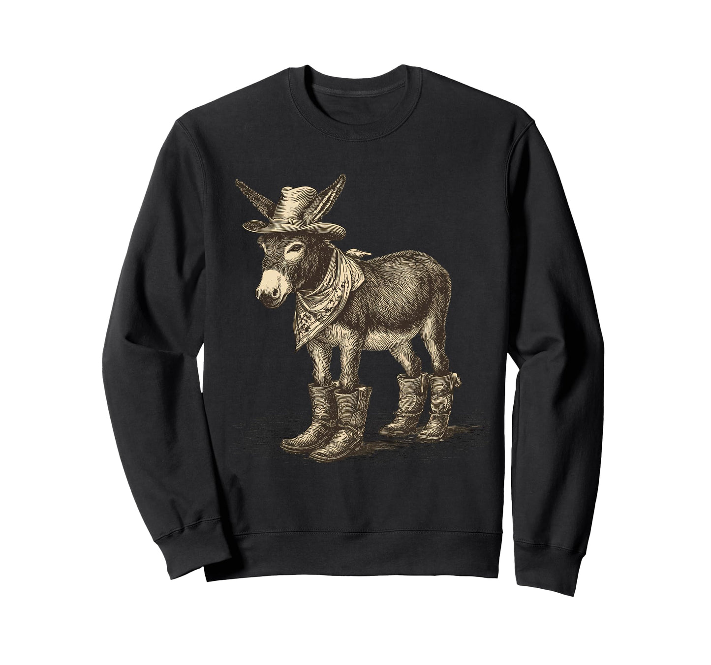 Country Cowboy Donkey Rodeo Sweatshirt - Streetwear Style for Adults - T-Shirt, Sweatshirt, Hoodie