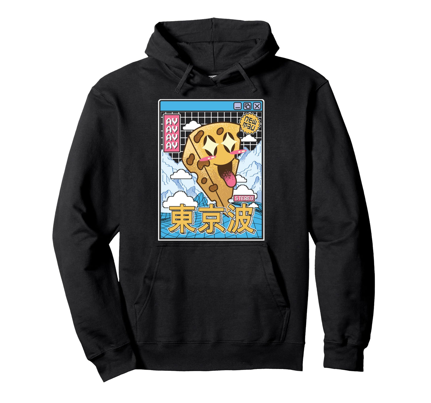 Happy Cheese Vaporwave Aesthetic Grid Hoodie - Custom Art Print Men Women - T-Shirt, Sweatshirt, Hoodie