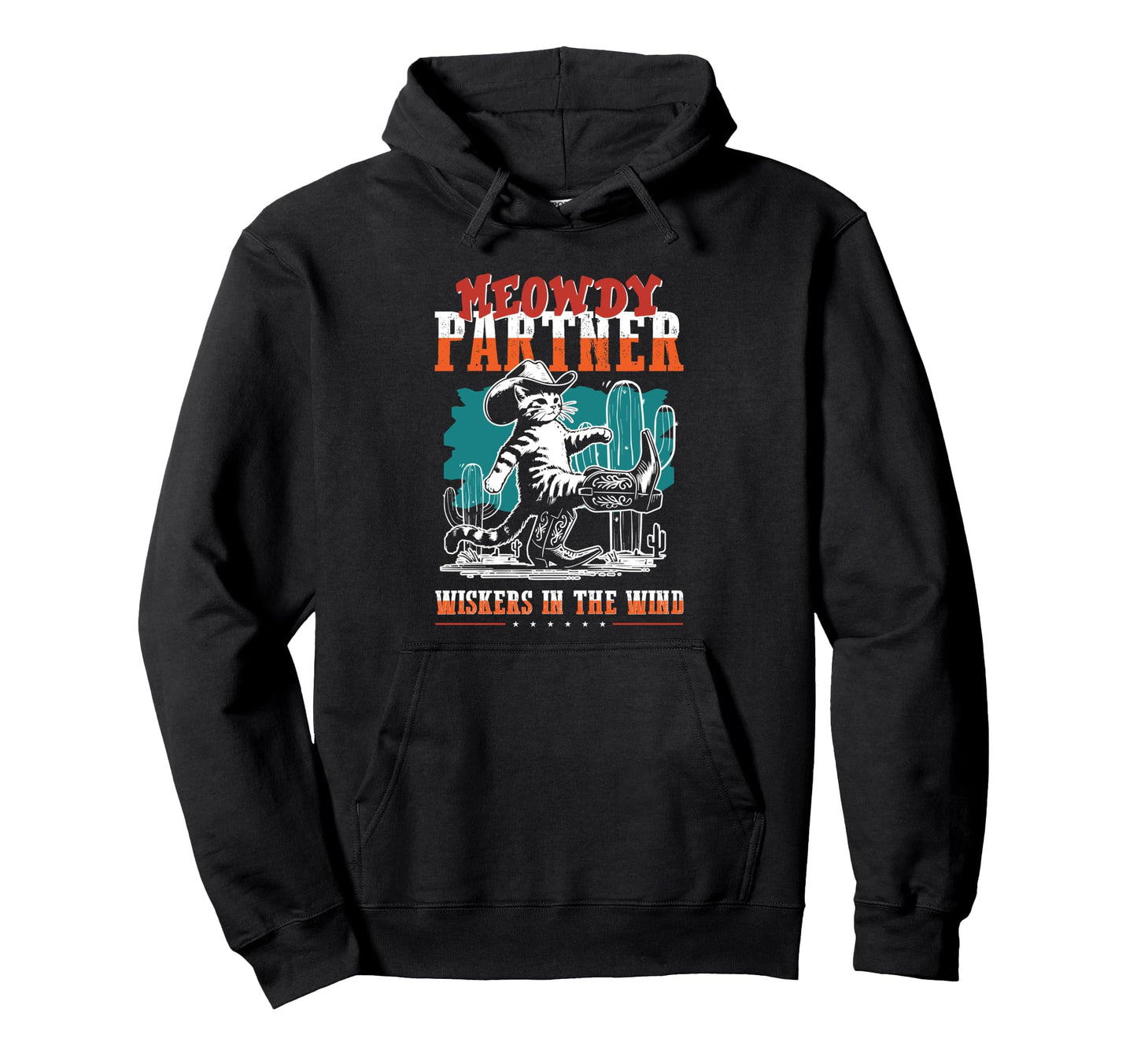 Meowdy Partner Cowboy Cat Howdy Country Hoodie - Custom Art Print Unisex - T-Shirt, Sweatshirt, Hoodie